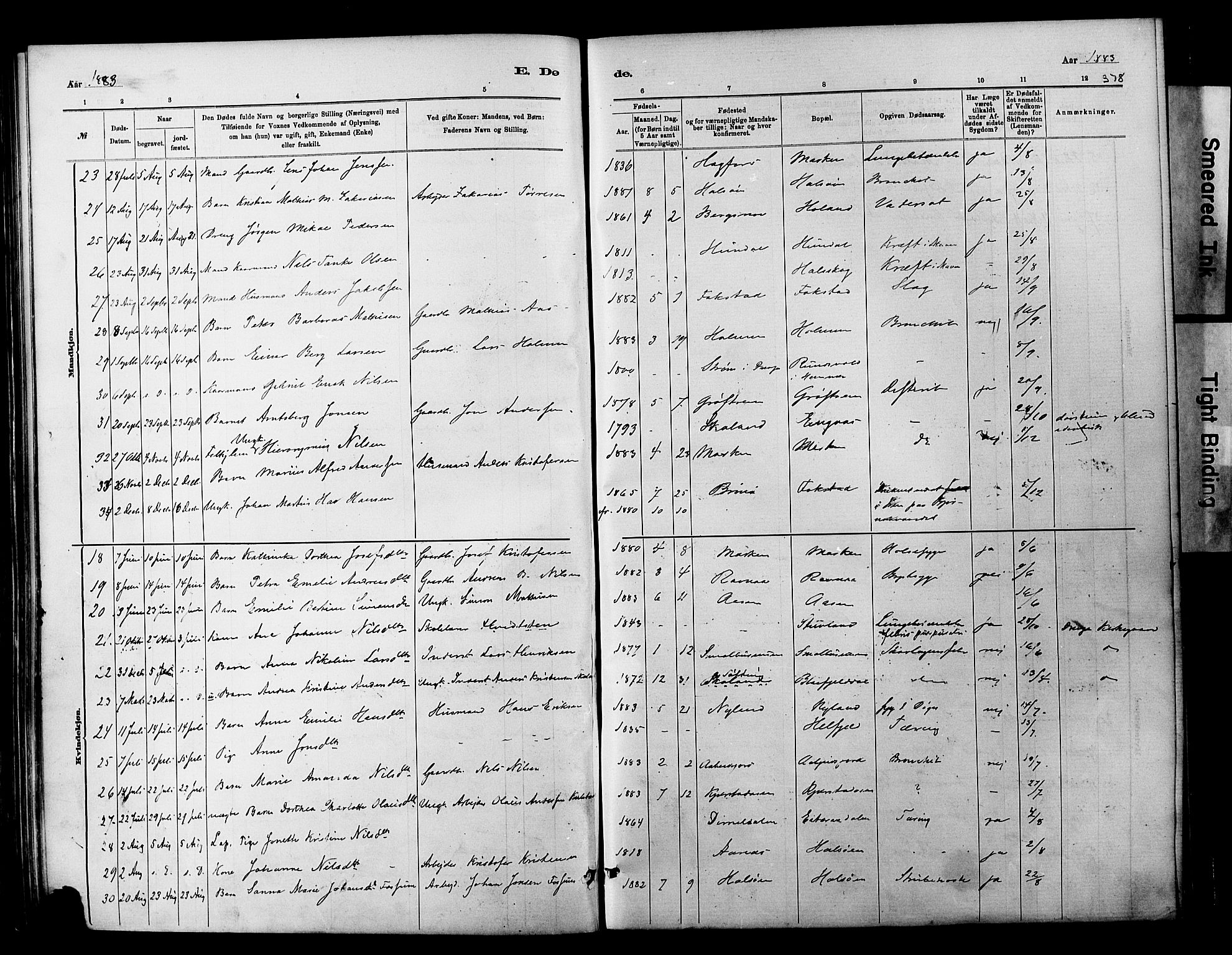 Ministerialprotokoller, klokkerbøker og fødselsregistre - Nordland, AV/SAT-A-1459/820/L0295: Parish register (official) no. 820A16, 1880-1896, p. 378