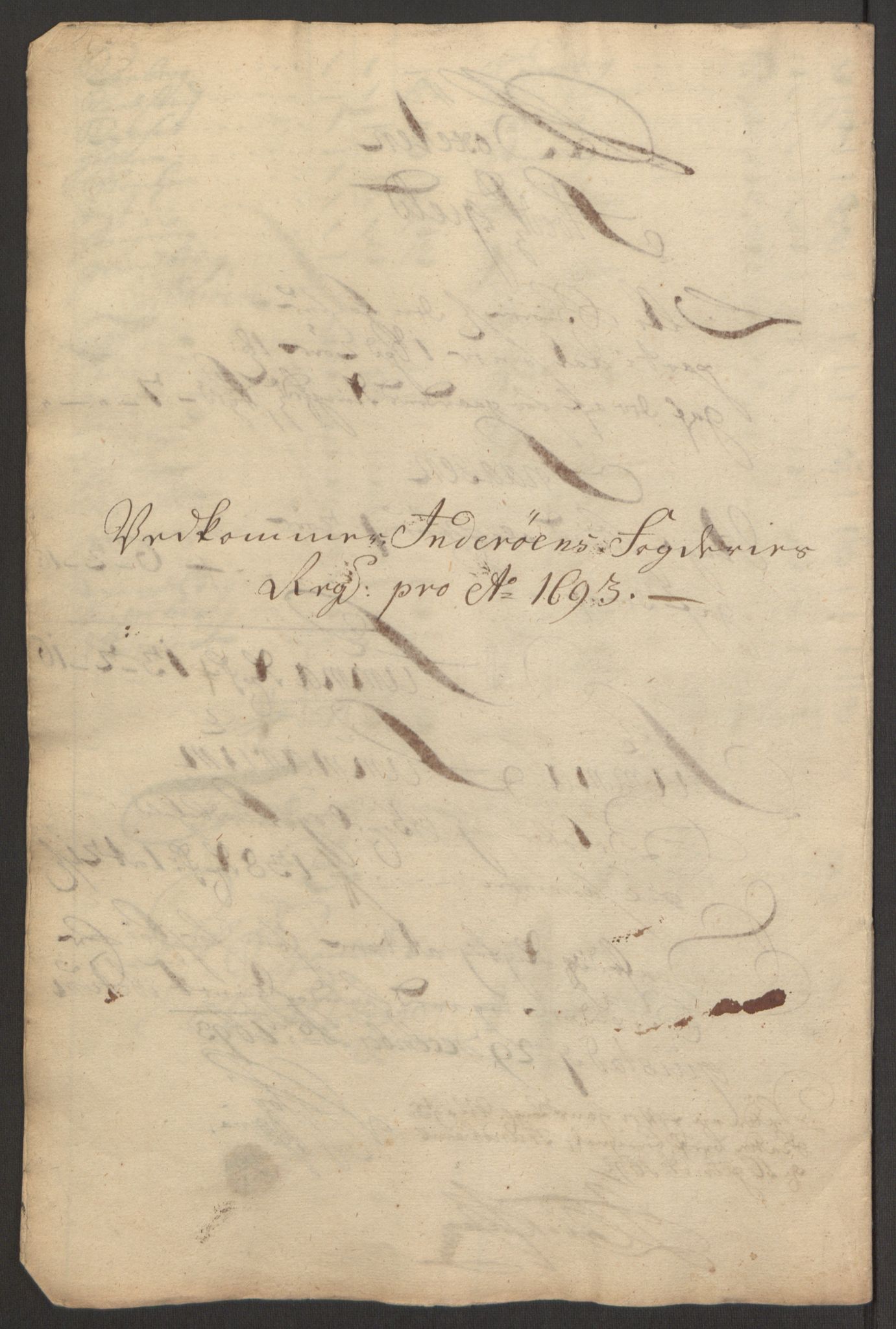 Rentekammeret inntil 1814, Reviderte regnskaper, Fogderegnskap, RA/EA-4092/R63/L4308: Fogderegnskap Inderøy, 1692-1694, p. 503