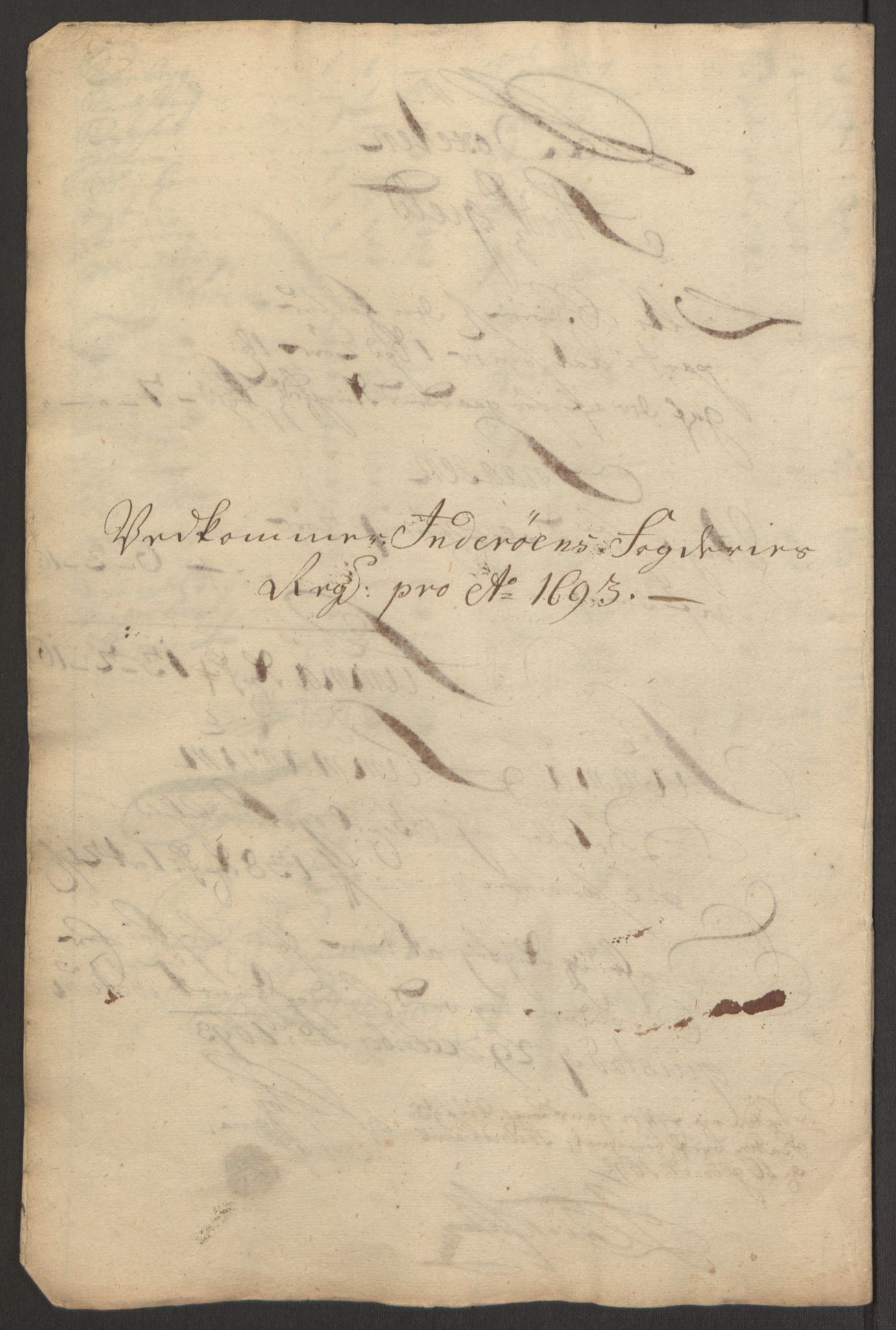 Rentekammeret inntil 1814, Reviderte regnskaper, Fogderegnskap, AV/RA-EA-4092/R63/L4308: Fogderegnskap Inderøy, 1692-1694, p. 503