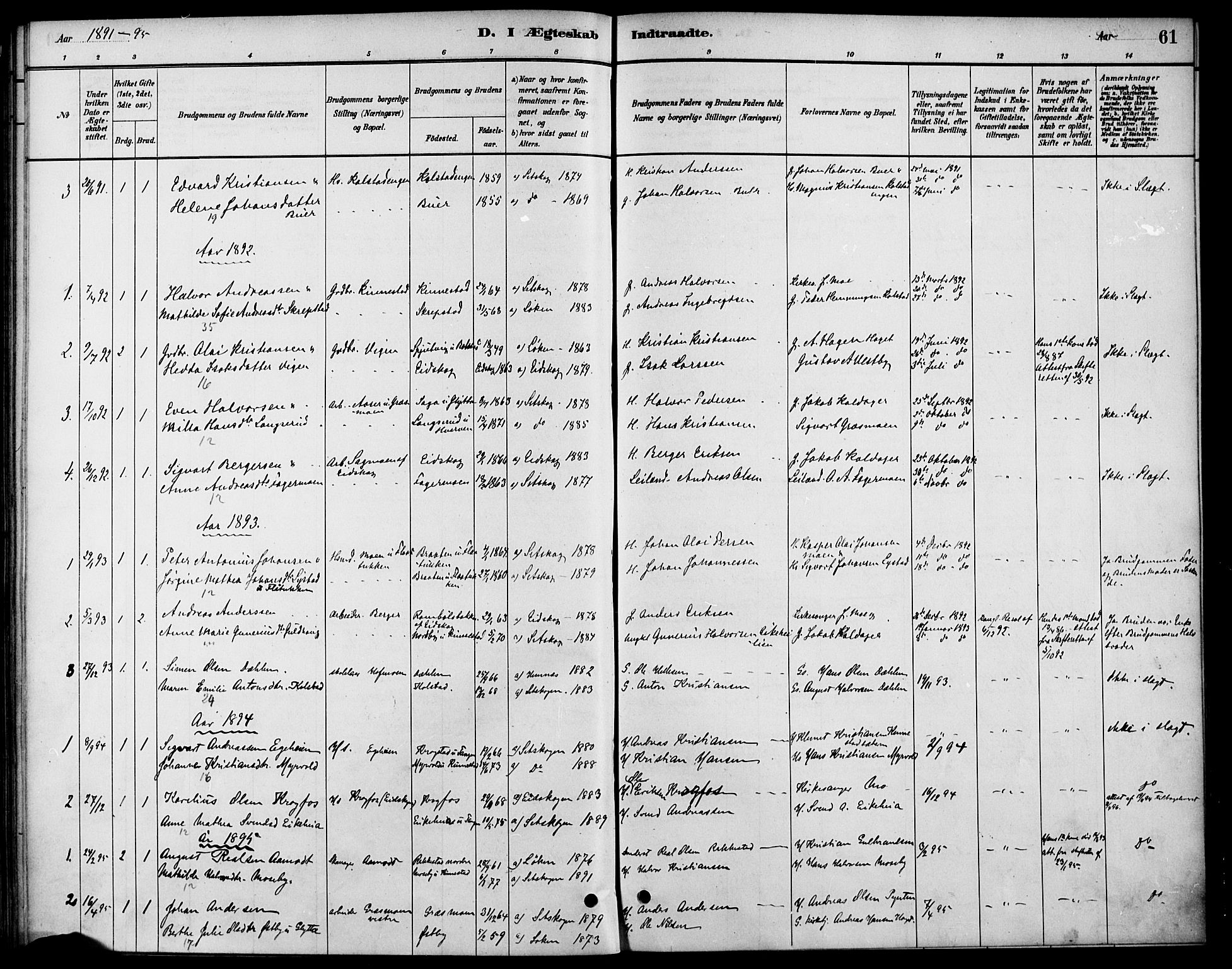 Høland prestekontor Kirkebøker, SAO/A-10346a/F/Fc/L0001: Parish register (official) no. III 1, 1880-1897, p. 61
