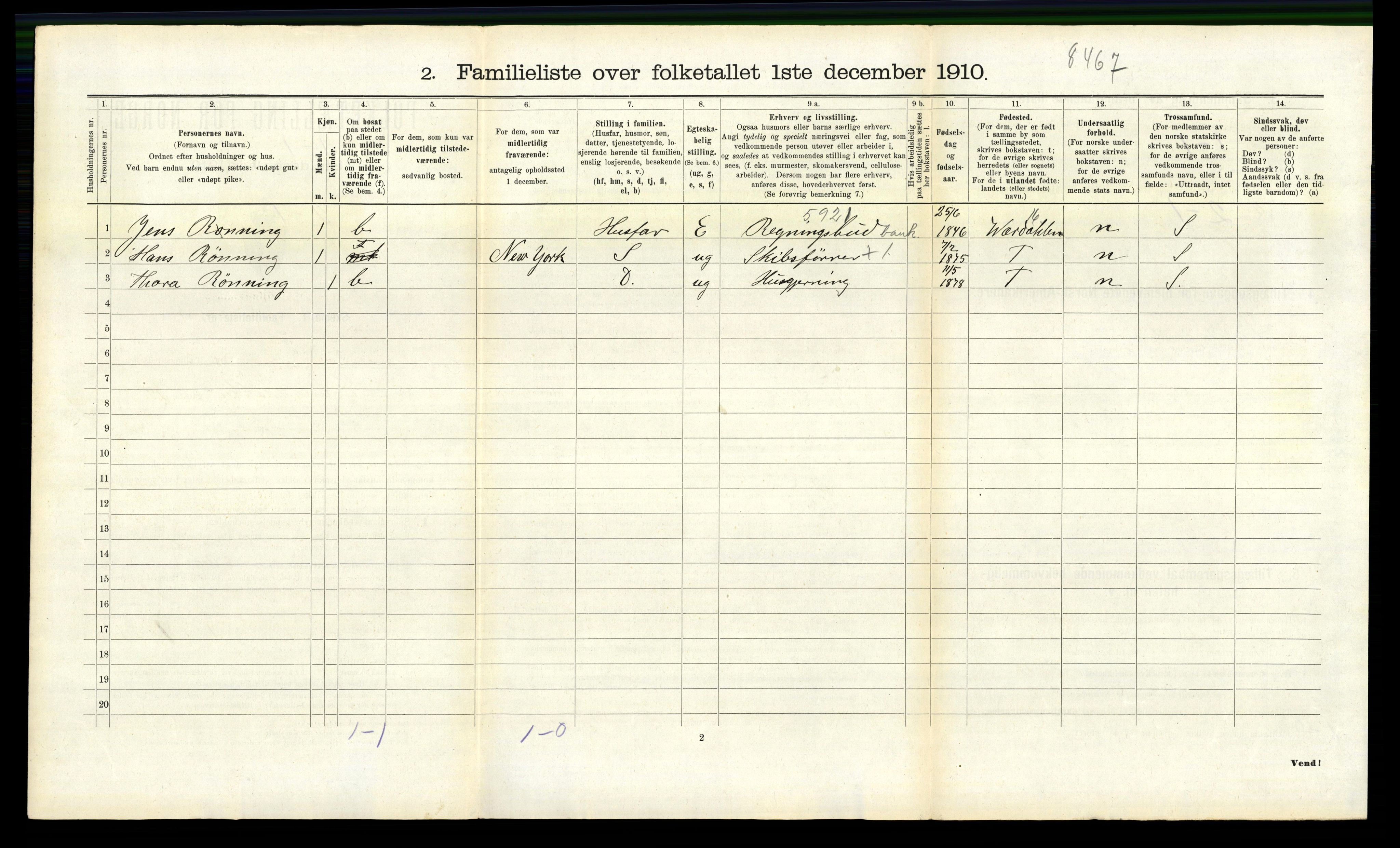 RA, 1910 census for Trondheim, 1910, p. 10474