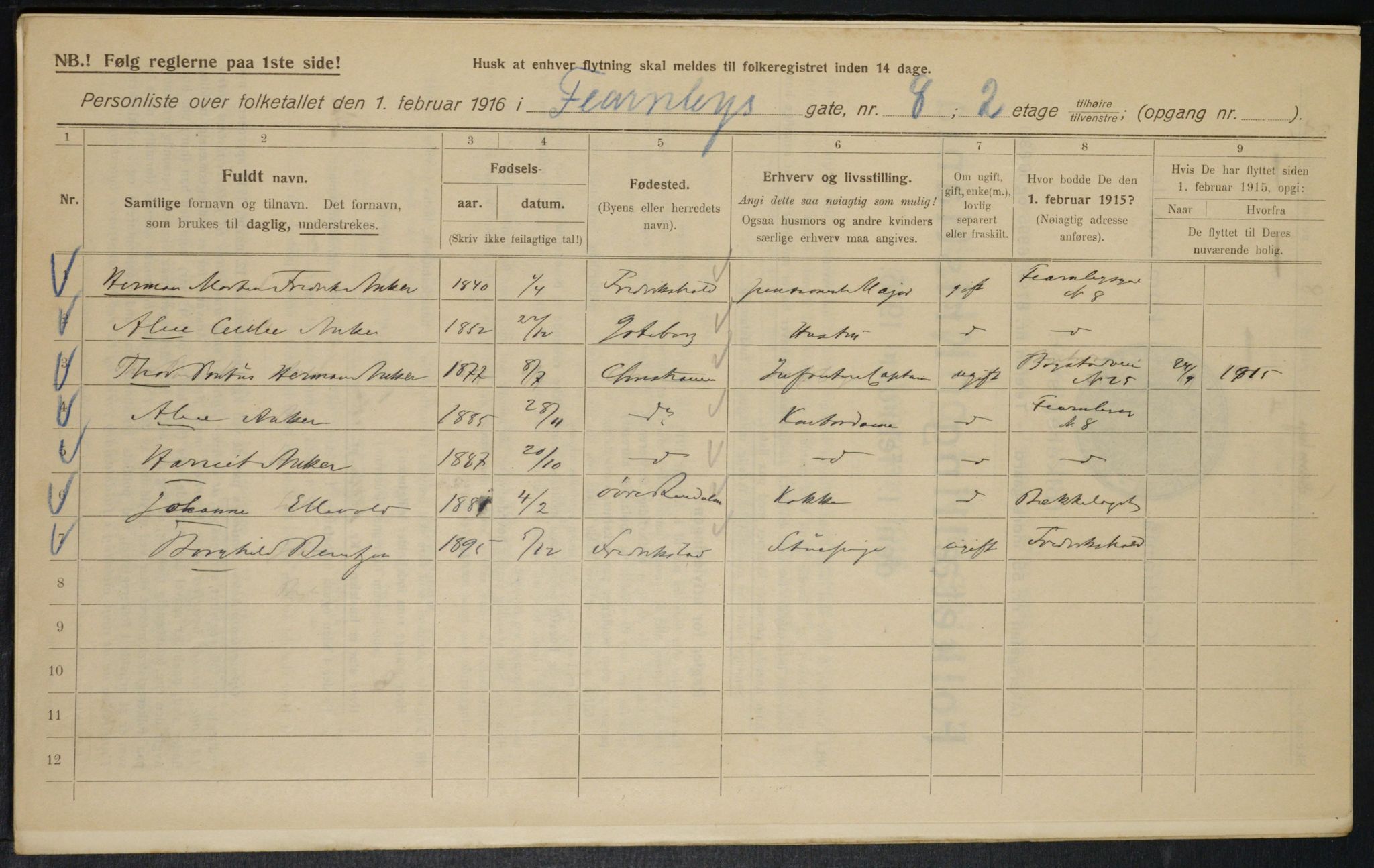 OBA, Municipal Census 1916 for Kristiania, 1916, p. 24341