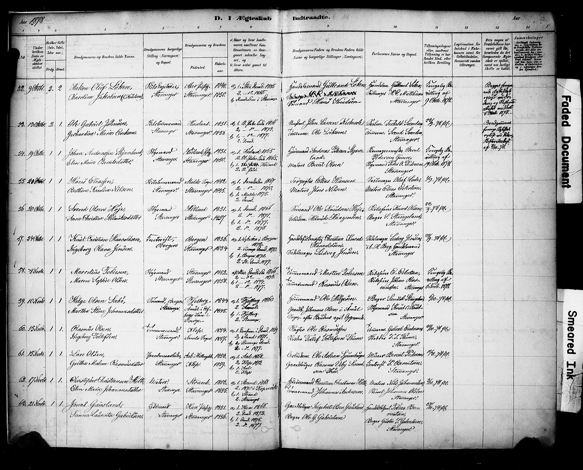 Domkirken sokneprestkontor, AV/SAST-A-101812/001/30/30BA/L0029: Parish register (official) no. A 28, 1878-1904, p. 5