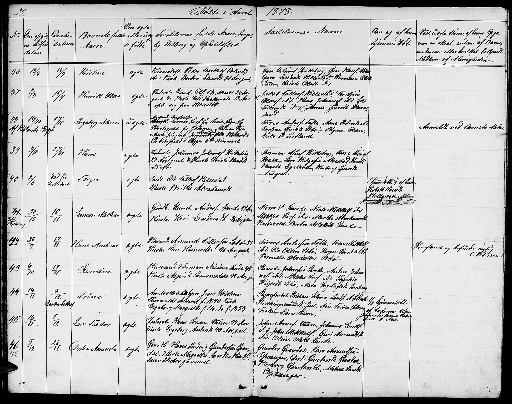 Fjelberg sokneprestembete, SAB/A-75201/H/Hab: Parish register (copy) no. B 3, 1868-1888, p. 29