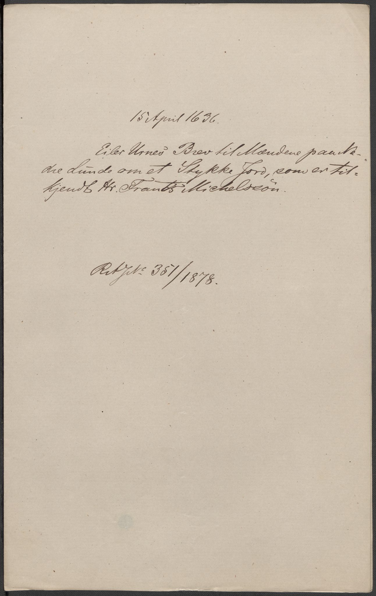 Riksarkivets diplomsamling, AV/RA-EA-5965/F15/L0027: Prestearkiv - Telemark, 1587-1738, p. 95