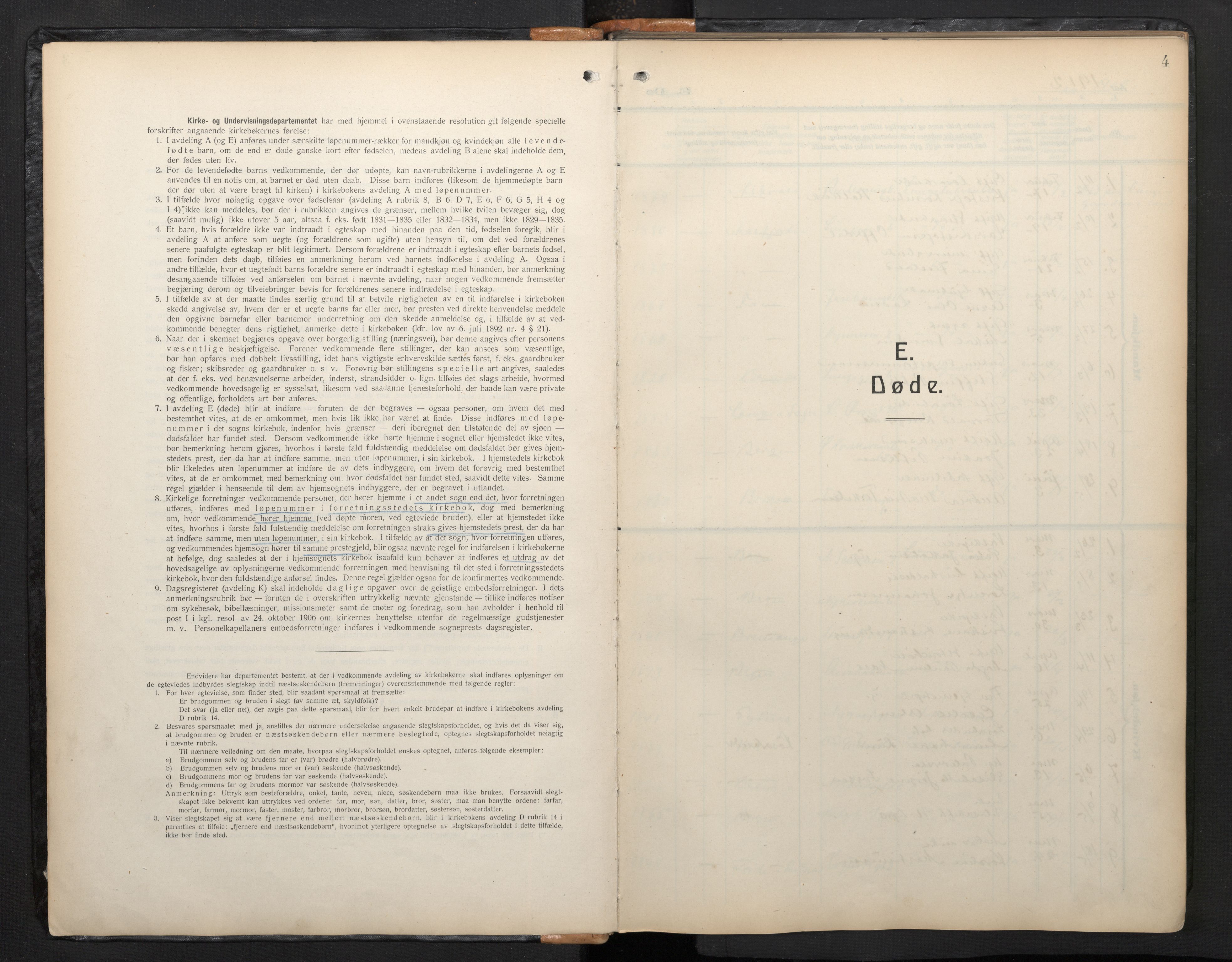 Arkivreferanse mangler*, SAB/-: Parish register (official) no. A 1, 1912-1957, p. 3b-4a