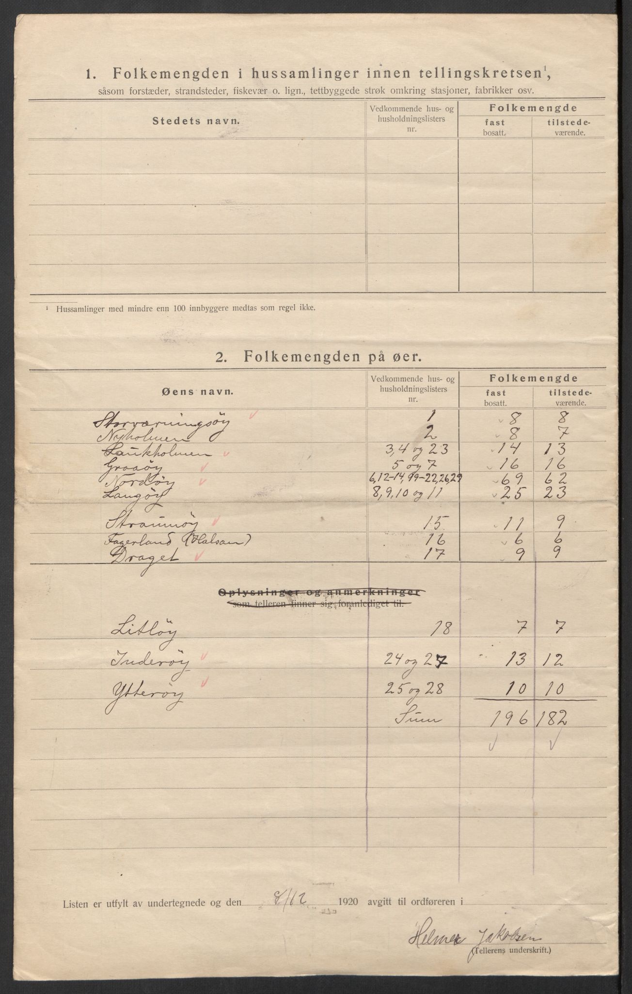 SAT, 1920 census for Herøy, 1920, p. 8