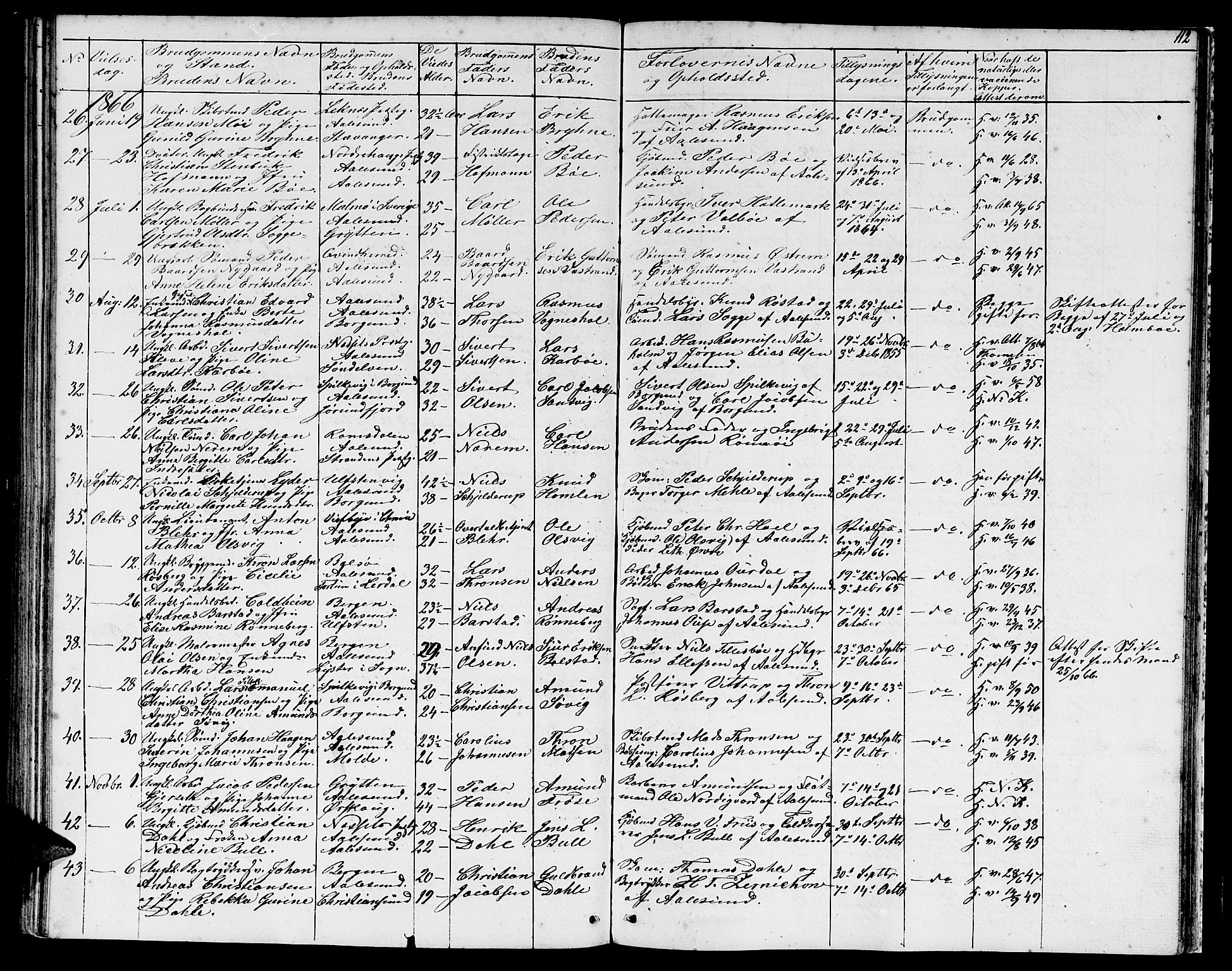 Ministerialprotokoller, klokkerbøker og fødselsregistre - Møre og Romsdal, SAT/A-1454/529/L0464: Parish register (copy) no. 529C01, 1855-1867, p. 112