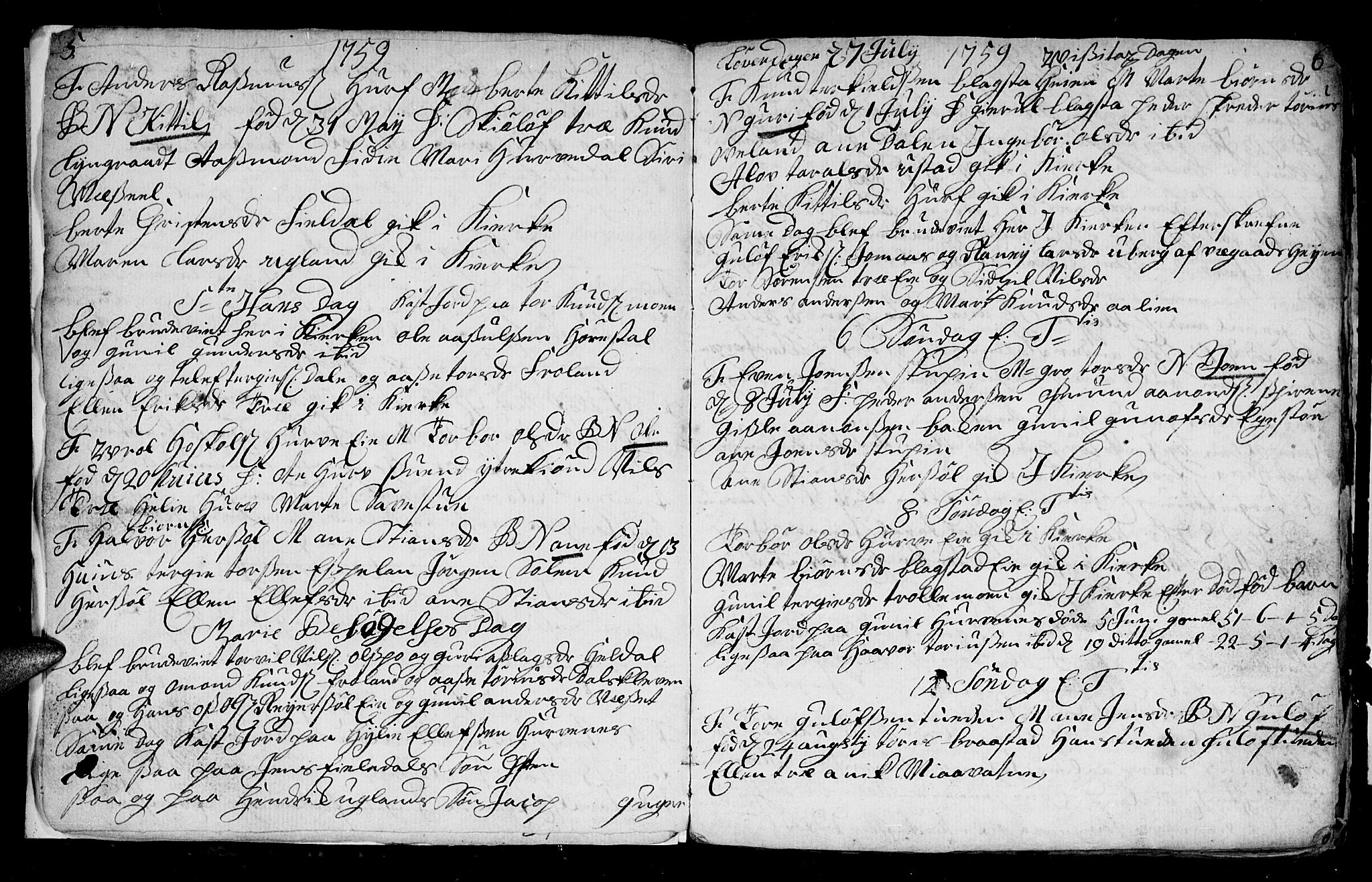 Froland sokneprestkontor, AV/SAK-1111-0013/F/Fb/L0003: Parish register (copy) no. B 3, 1759-1776, p. 5-6