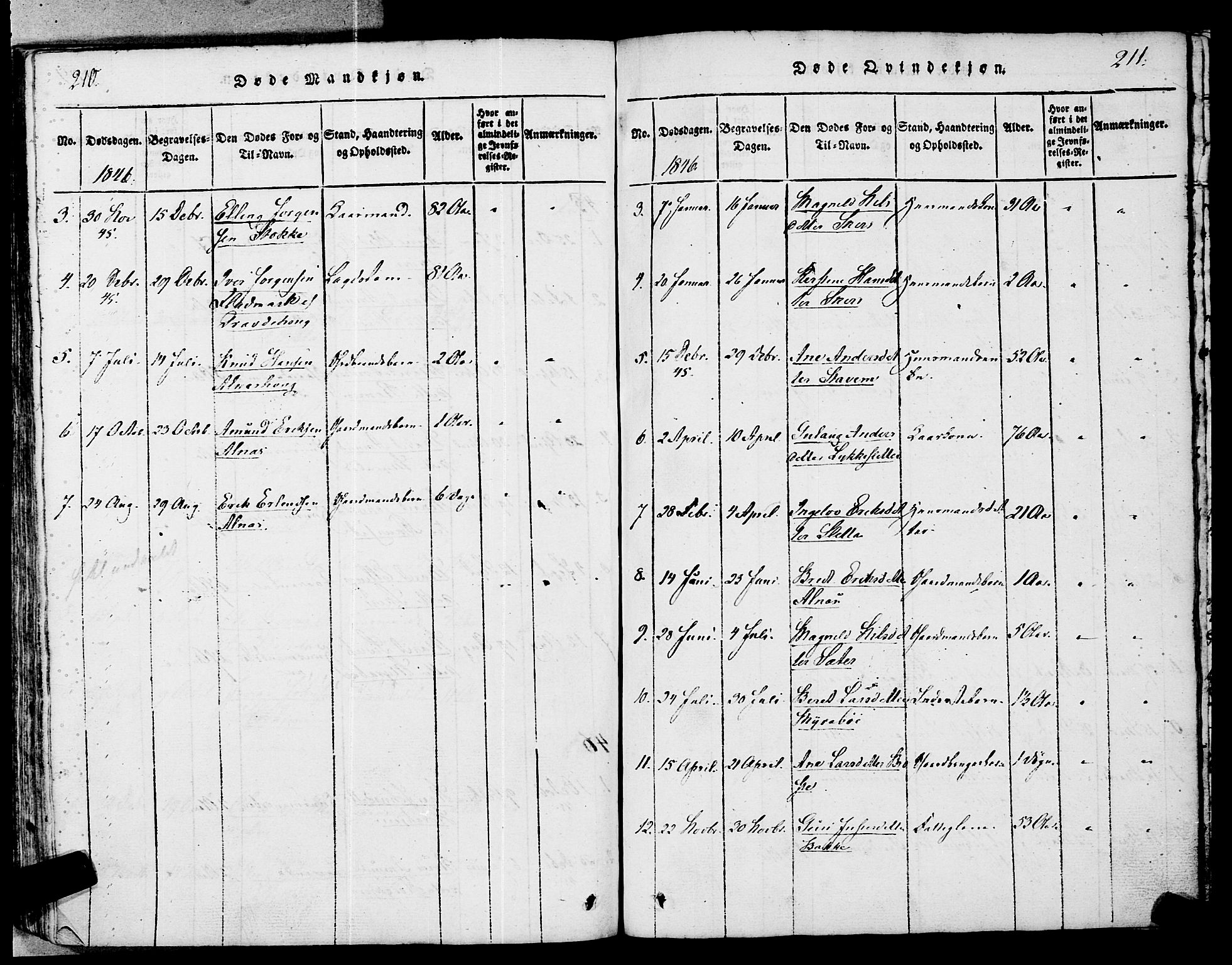 Ministerialprotokoller, klokkerbøker og fødselsregistre - Møre og Romsdal, SAT/A-1454/546/L0593: Parish register (official) no. 546A01, 1818-1853, p. 210-211
