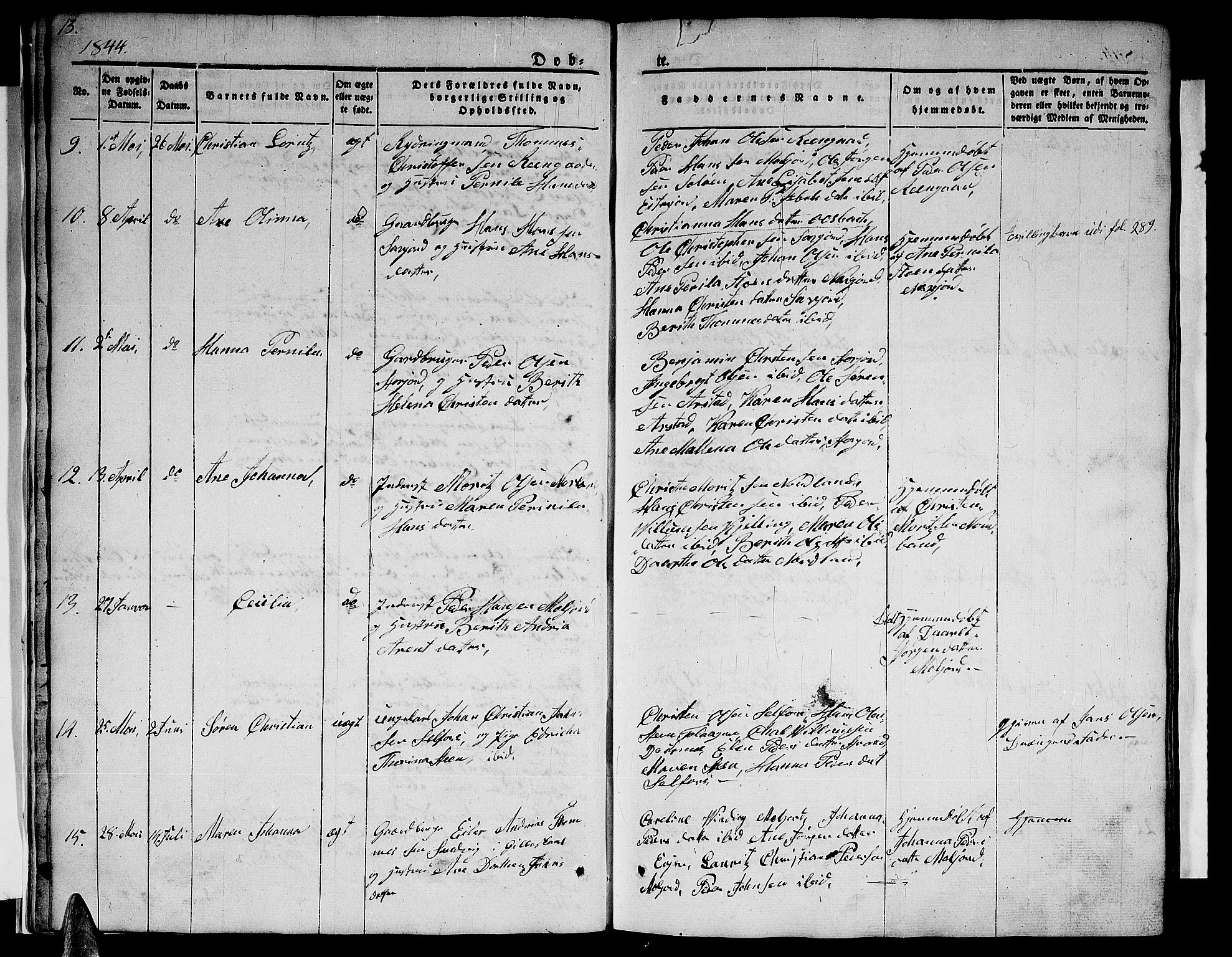 Ministerialprotokoller, klokkerbøker og fødselsregistre - Nordland, AV/SAT-A-1459/846/L0652: Parish register (copy) no. 846C02, 1841-1871, p. 13