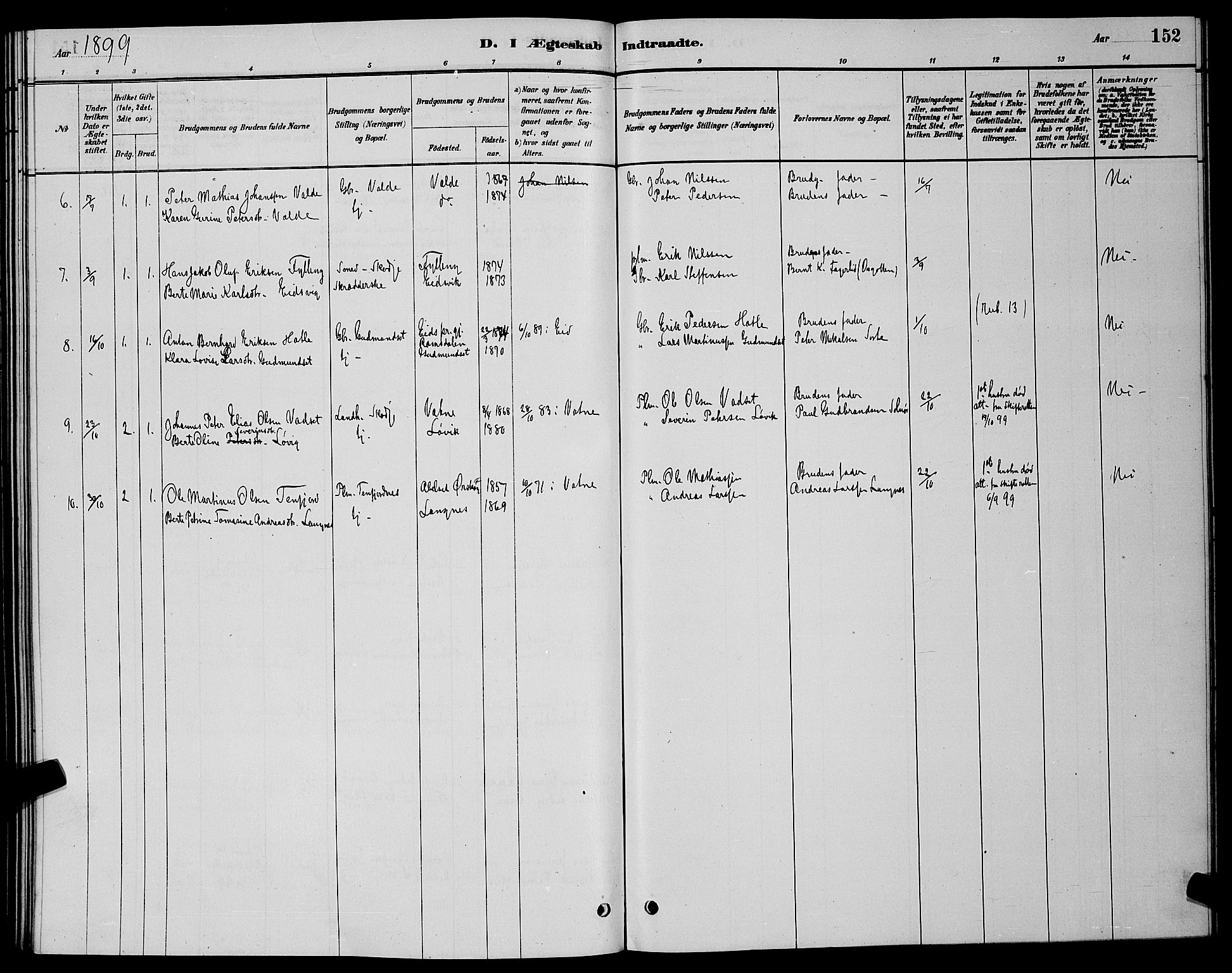 Ministerialprotokoller, klokkerbøker og fødselsregistre - Møre og Romsdal, AV/SAT-A-1454/524/L0365: Parish register (copy) no. 524C06, 1880-1899, p. 152