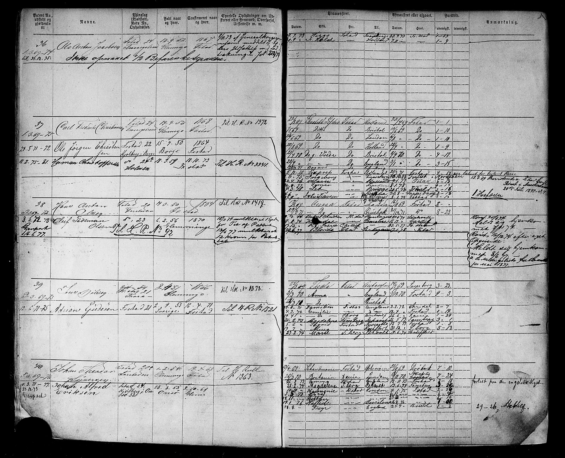 Fredrikstad mønstringskontor, SAO/A-10569b/F/Fc/Fca/L0002: Annotasjonsrulle, 1868-1885, p. 11