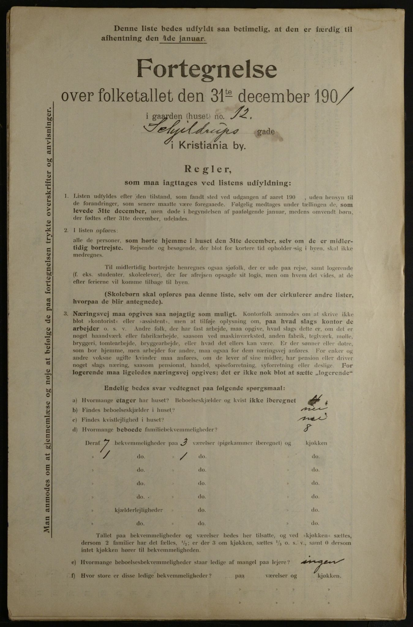 OBA, Municipal Census 1901 for Kristiania, 1901, p. 14770