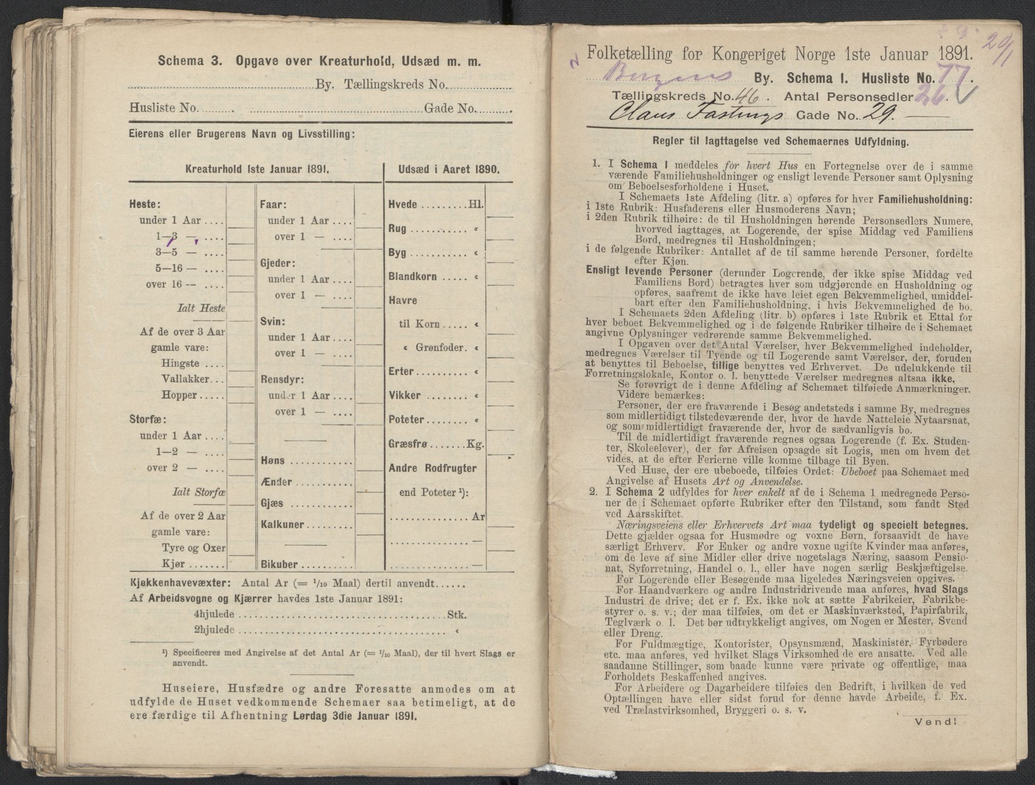 RA, 1891 Census for 1301 Bergen, 1891, p. 7646