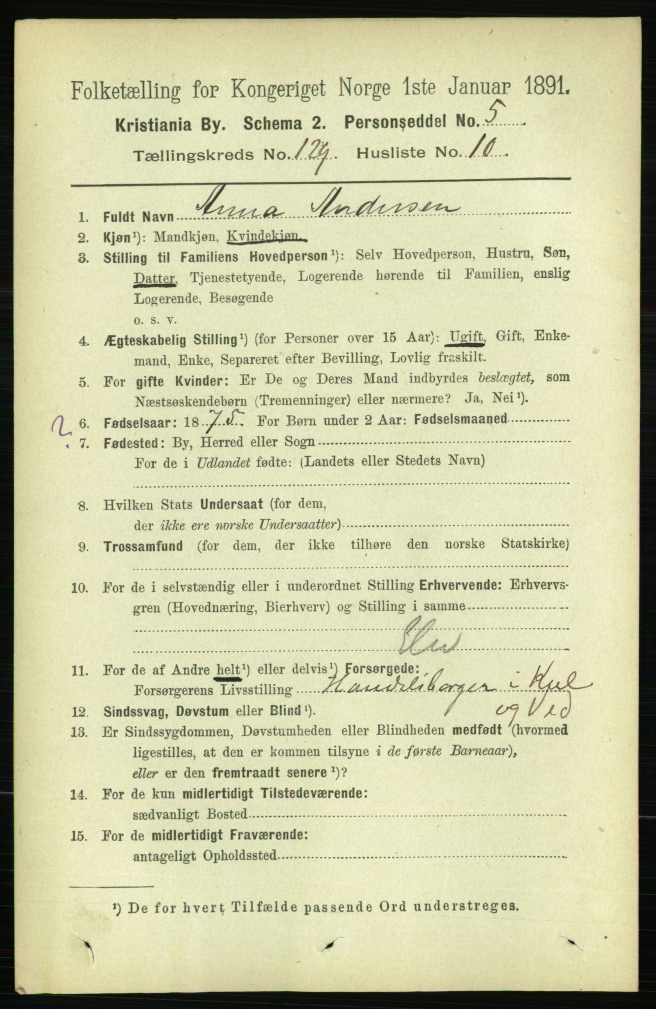 RA, 1891 census for 0301 Kristiania, 1891, p. 69441
