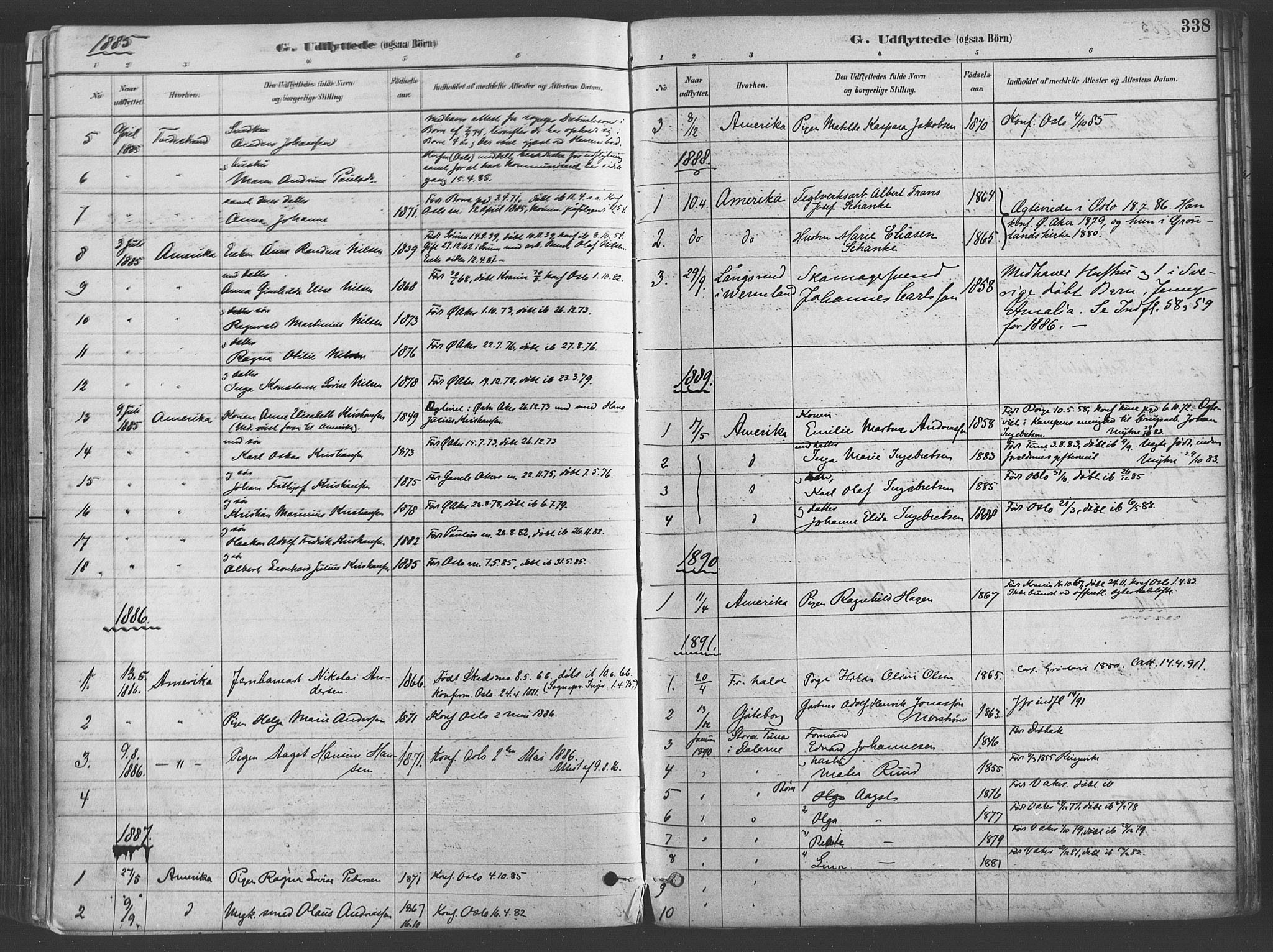 Gamlebyen prestekontor Kirkebøker, SAO/A-10884/F/Fa/L0006: Parish register (official) no. 6, 1881-1890, p. 338