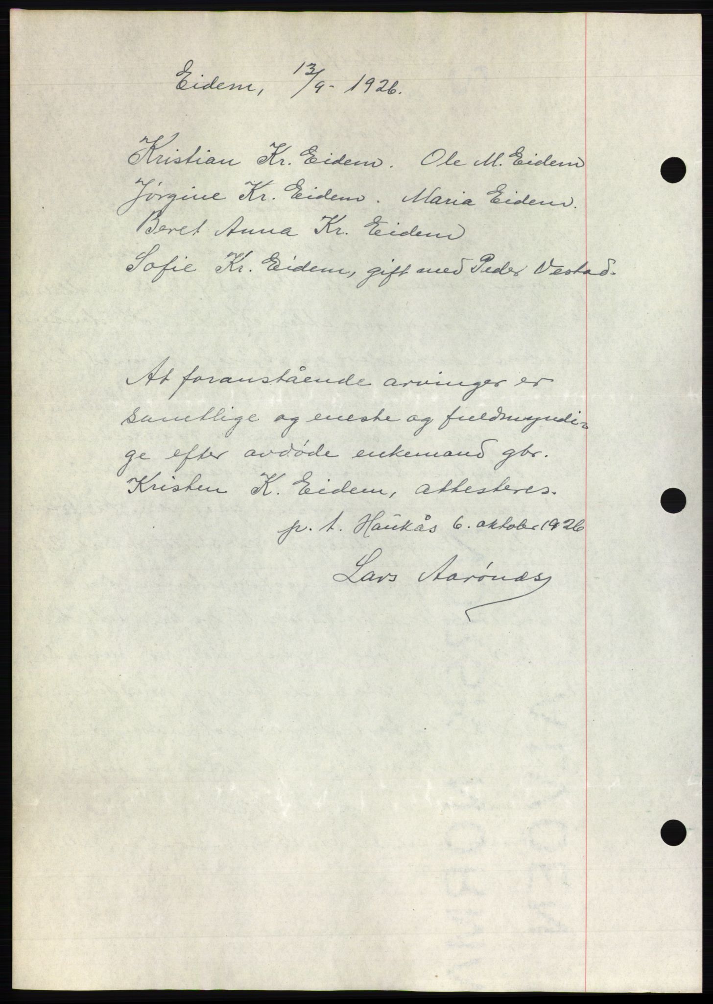 Romsdal sorenskriveri, AV/SAT-A-4149/1/2/2C/L0051: Mortgage book no. 45, 1926-1927, Deed date: 15.11.1926