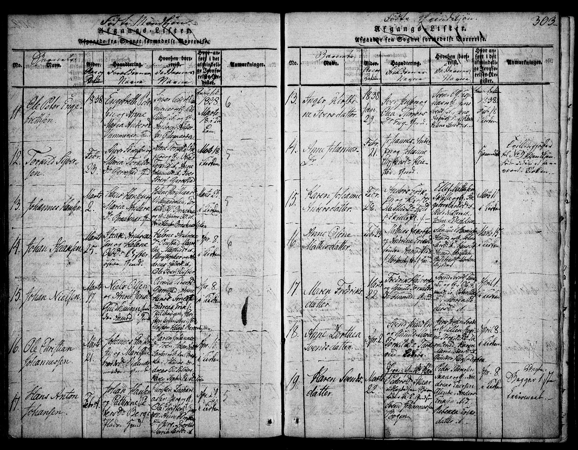 Skiptvet prestekontor Kirkebøker, SAO/A-20009/F/Fa/L0005: Parish register (official) no. 5, 1814-1838, p. 303