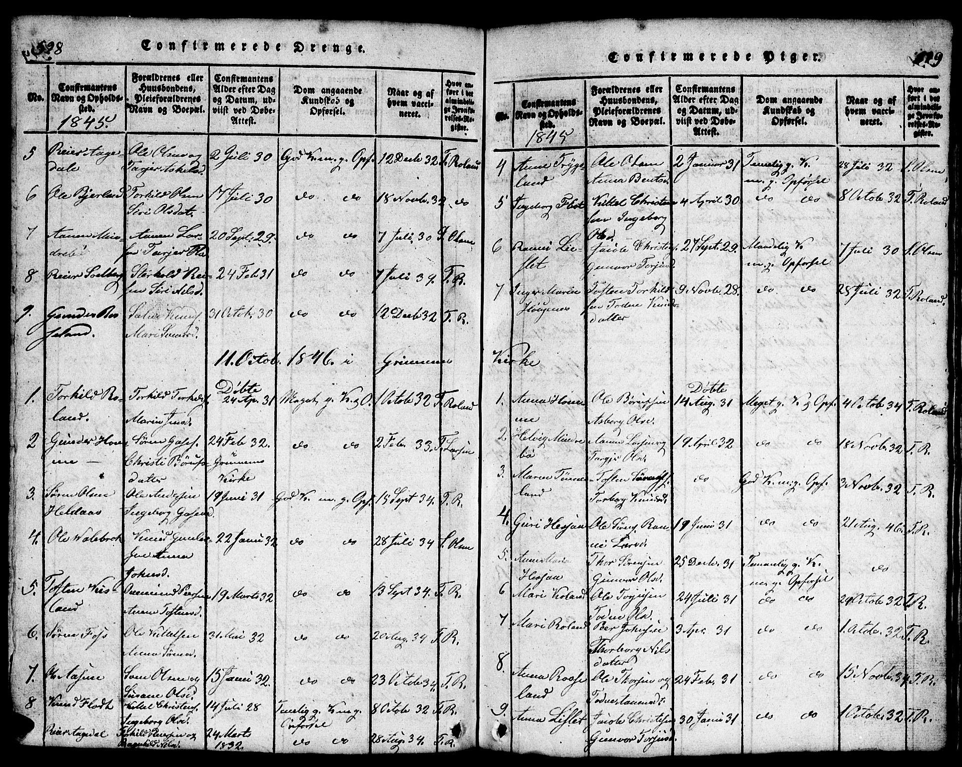 Bjelland sokneprestkontor, SAK/1111-0005/F/Fb/Fba/L0003: Parish register (copy) no. B 3, 1816-1870, p. 528-529