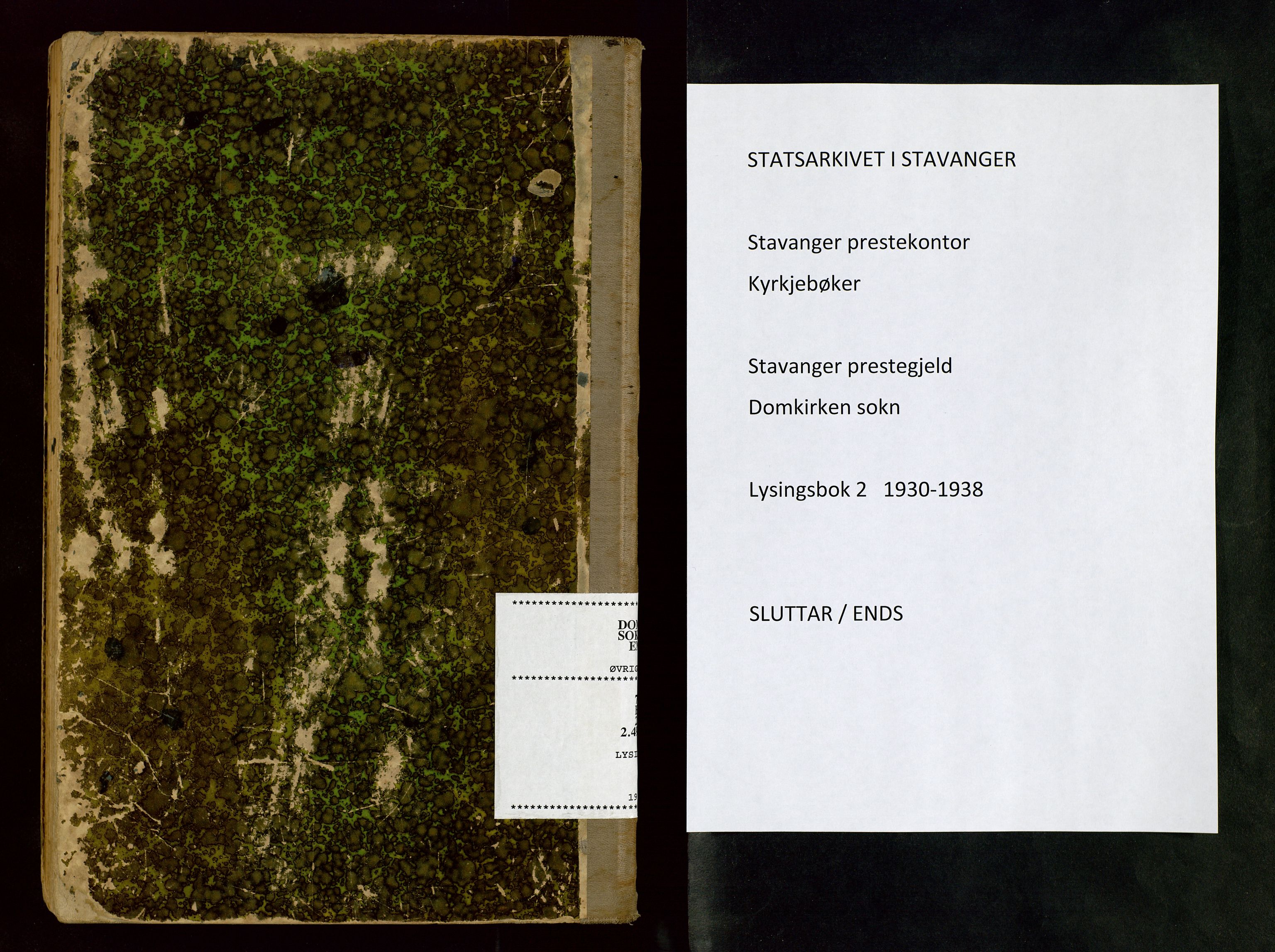 Domkirken sokneprestkontor, AV/SAST-A-101812/001/70/705BB/L0002: Banns register no. 2, 1930-1938