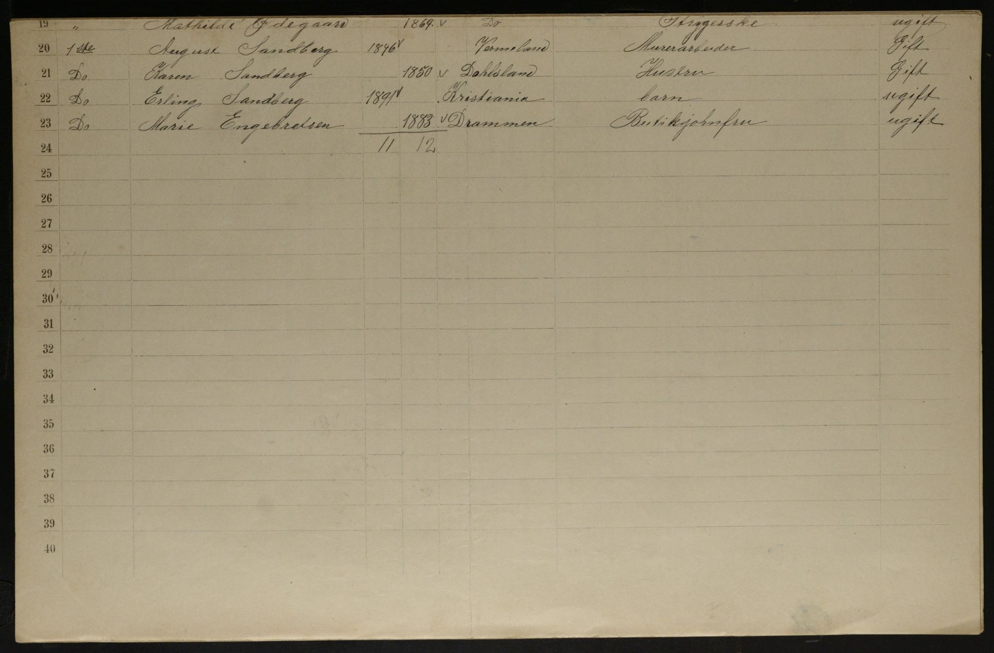 OBA, Municipal Census 1901 for Kristiania, 1901, p. 12443