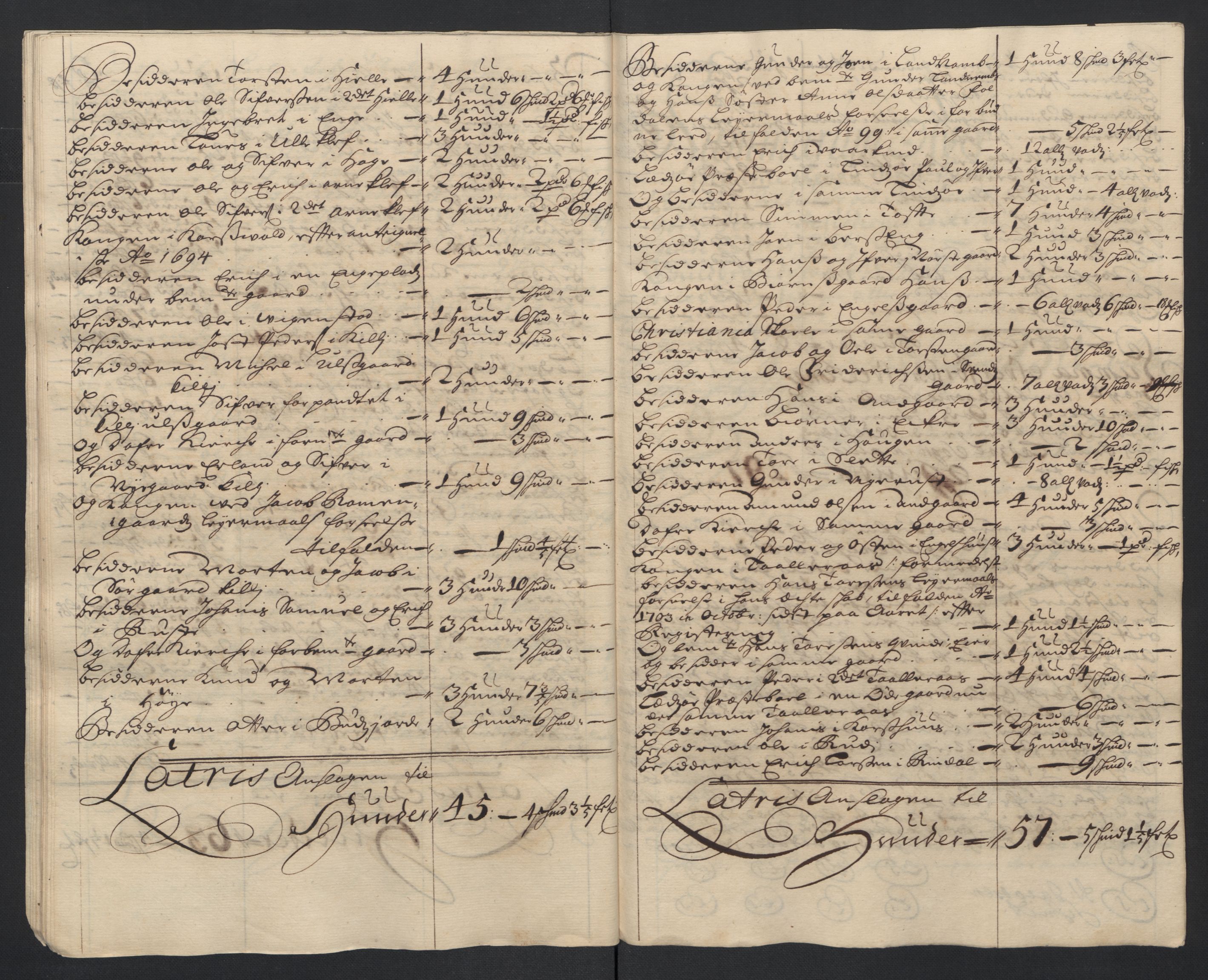 Rentekammeret inntil 1814, Reviderte regnskaper, Fogderegnskap, AV/RA-EA-4092/R17/L1178: Fogderegnskap Gudbrandsdal, 1705-1707, p. 374