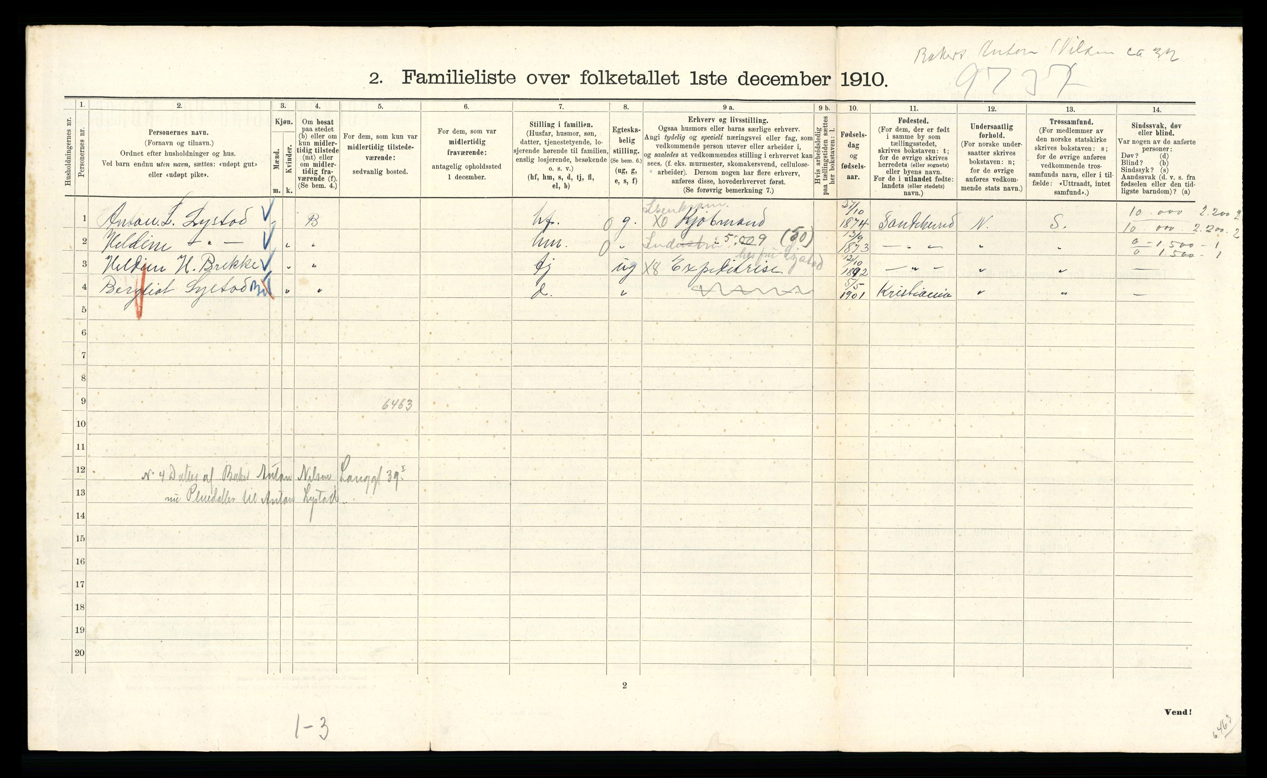 RA, 1910 census for Kristiania, 1910, p. 102322