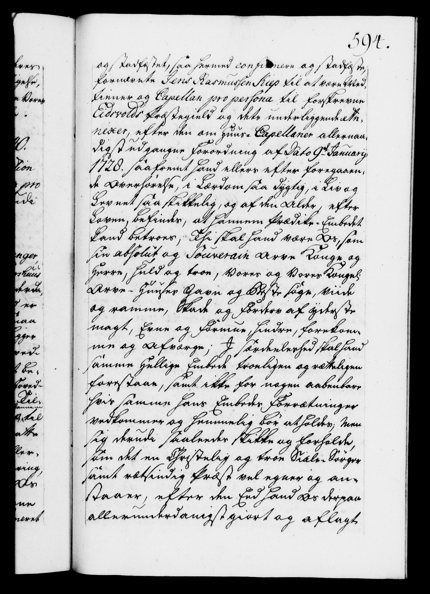 Danske Kanselli 1572-1799, AV/RA-EA-3023/F/Fc/Fca/Fcaa/L0031: Norske registre, 1739-1740, p. 594a