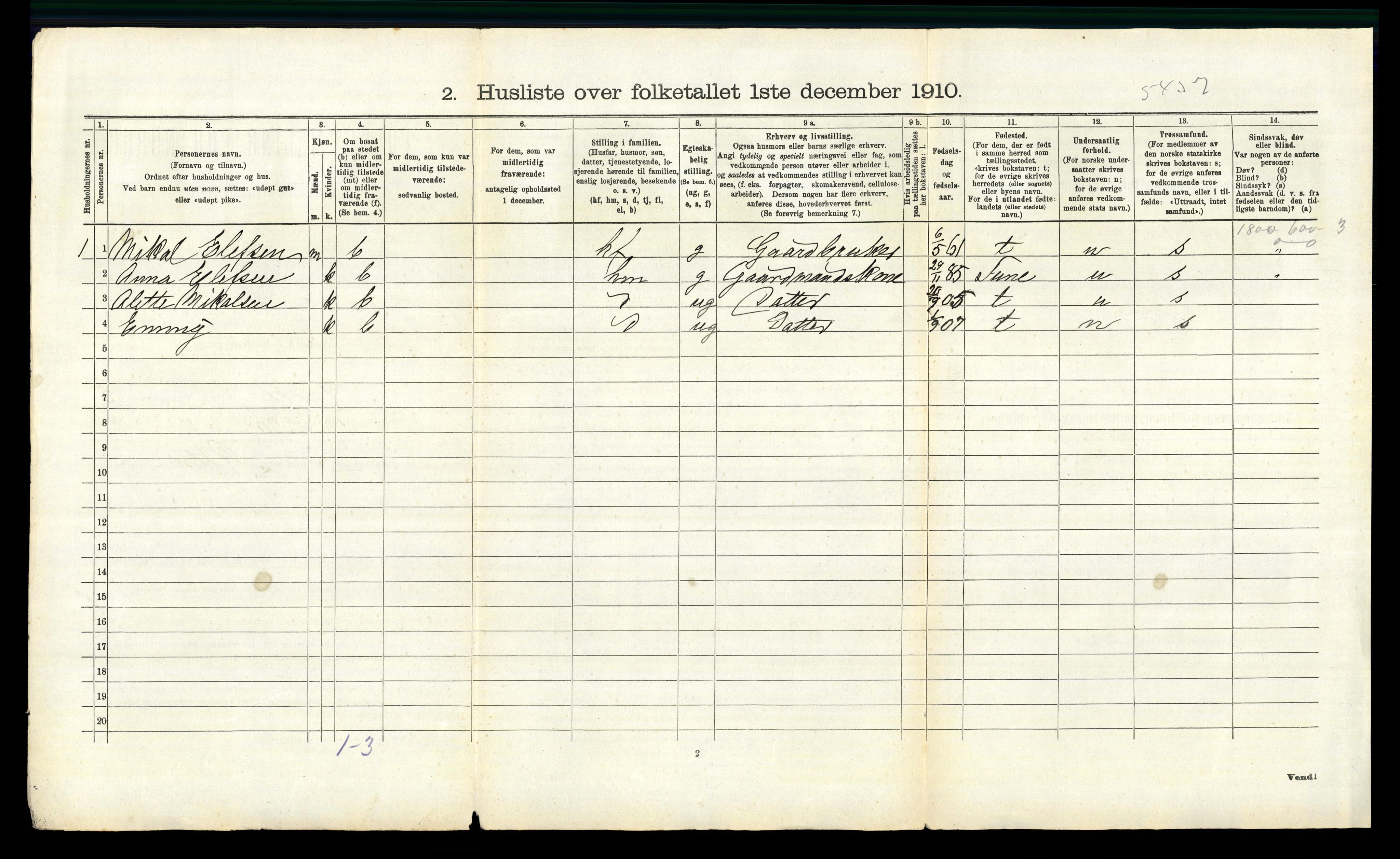 RA, 1910 census for Råde, 1910, p. 673