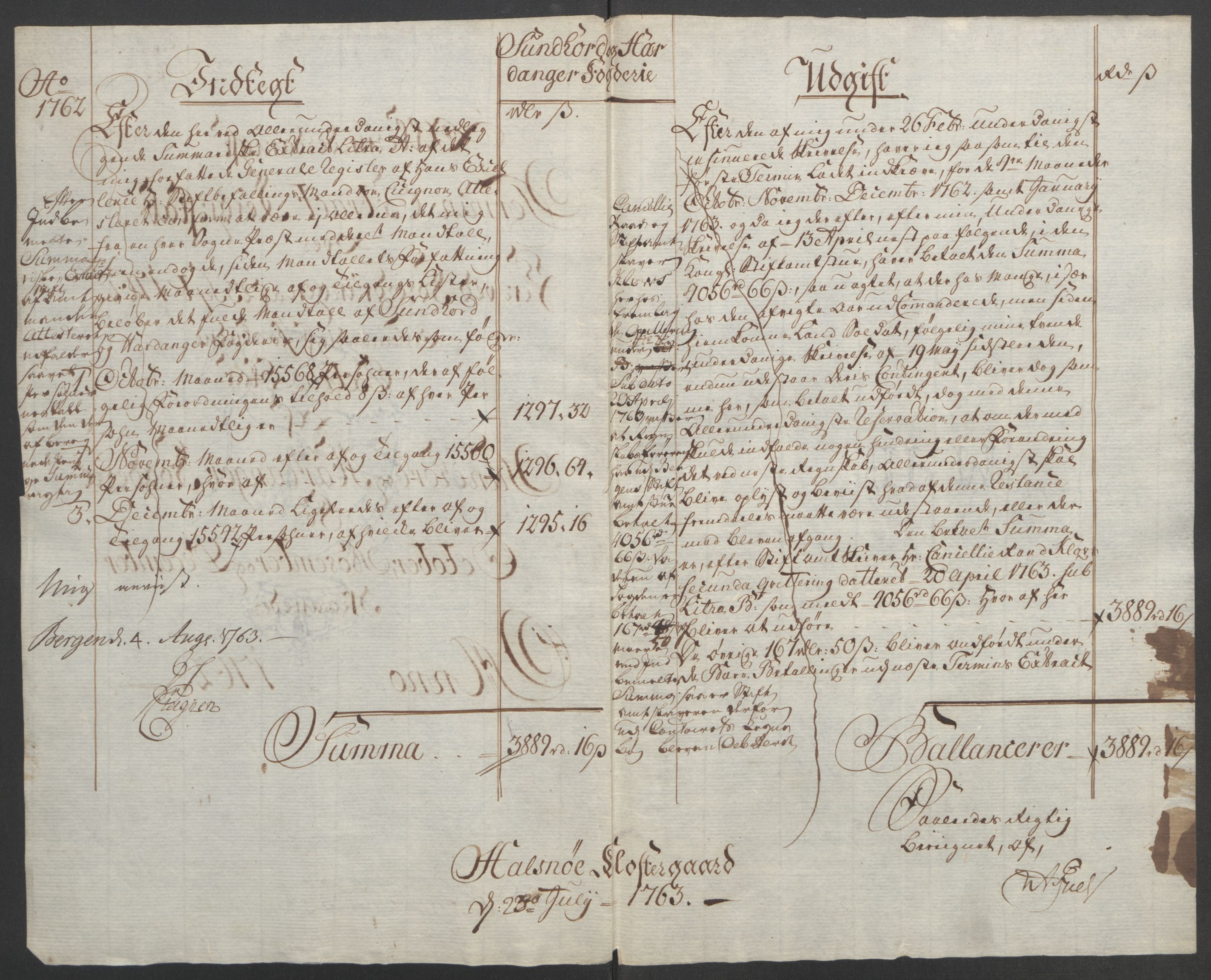 Rentekammeret inntil 1814, Reviderte regnskaper, Fogderegnskap, RA/EA-4092/R48/L3136: Ekstraskatten Sunnhordland og Hardanger, 1762-1772, p. 5