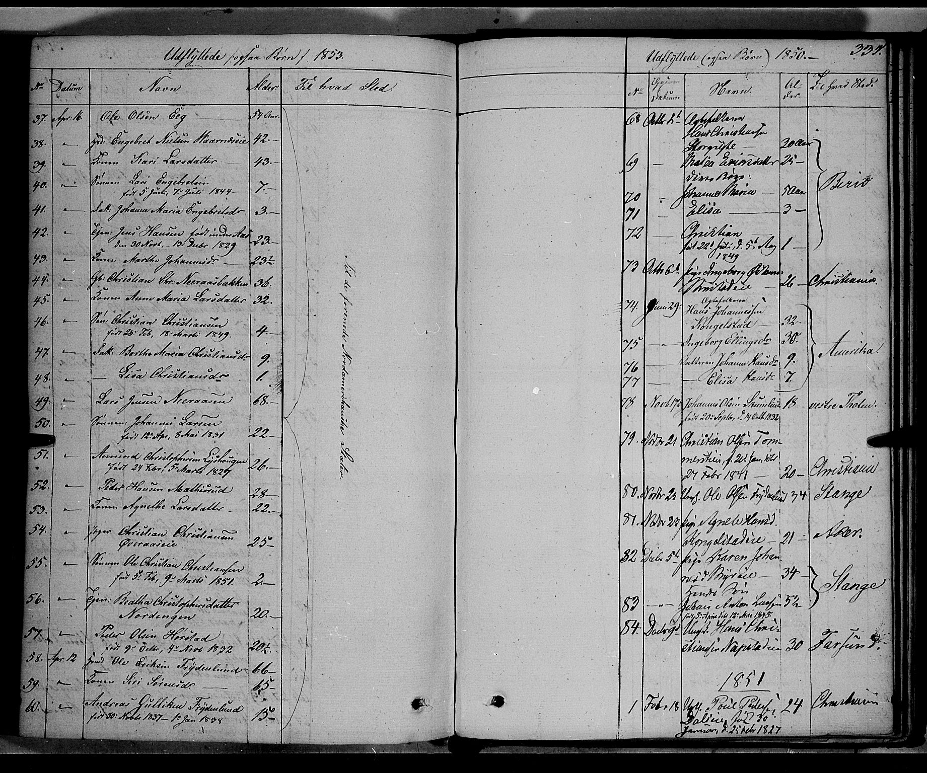 Vardal prestekontor, SAH/PREST-100/H/Ha/Haa/L0005: Parish register (official) no. 5, 1831-1853, p. 335