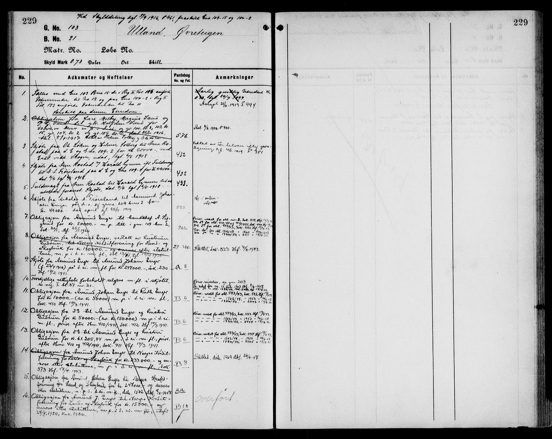 Sør-Gudbrandsdal tingrett, SAH/TING-004/H/Ha/Hae/L0003: Mortgage register no. 3.3, 1912-1954, p. 229