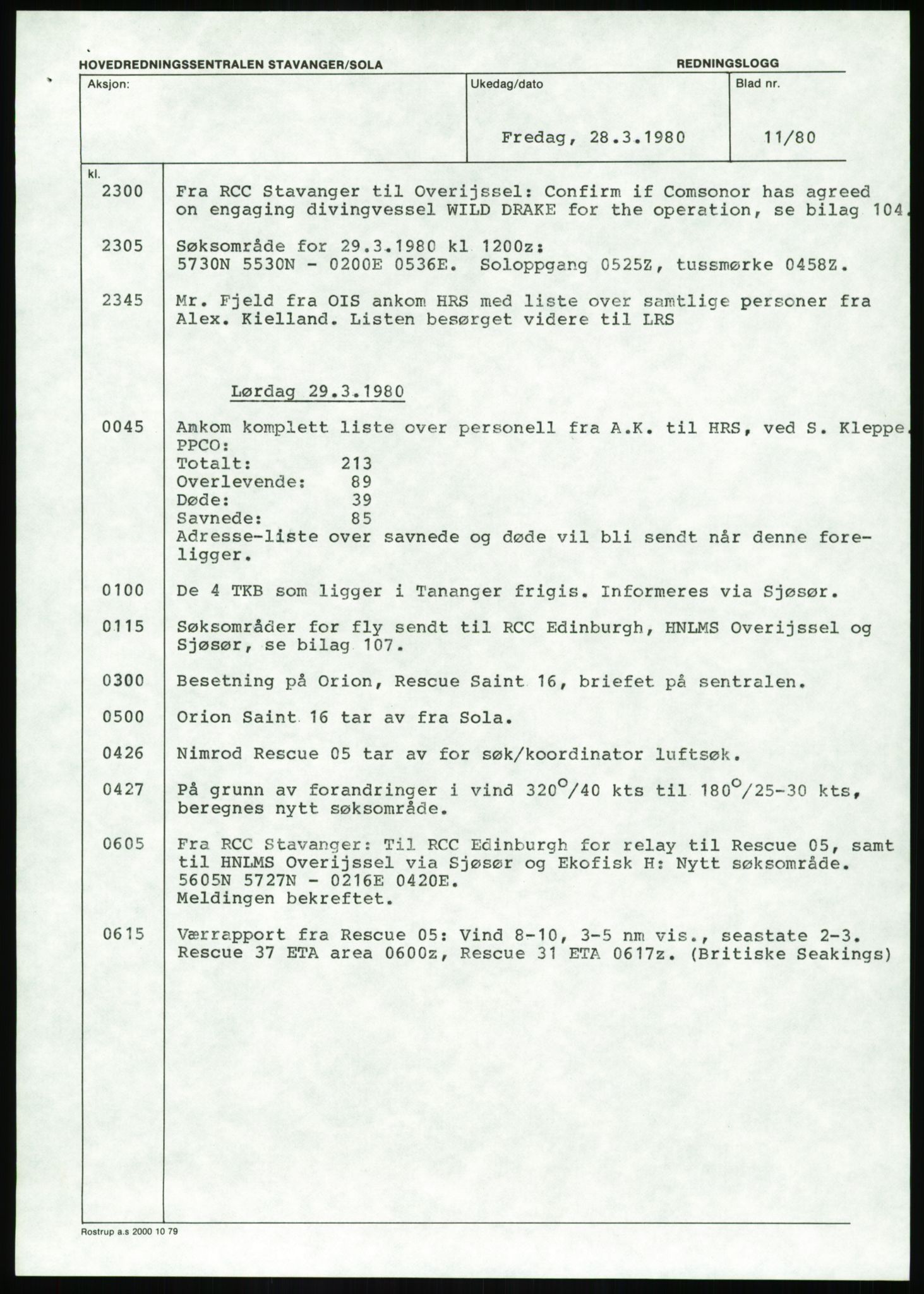 Justisdepartementet, Granskningskommisjonen ved Alexander Kielland-ulykken 27.3.1980, AV/RA-S-1165/D/L0017: P Hjelpefartøy (Doku.liste + P1-P6 av 6)/Q Hovedredningssentralen (Q0-Q27 av 27), 1980-1981, p. 537