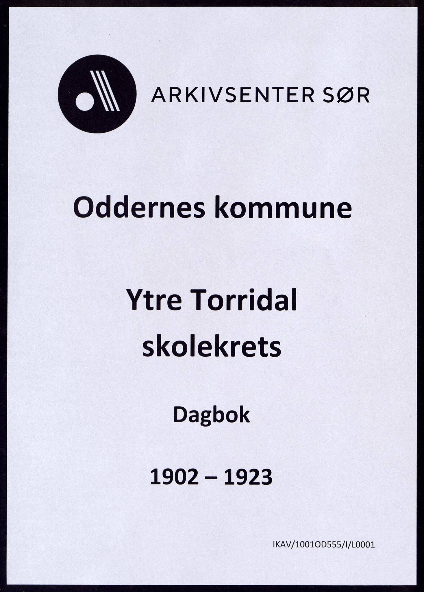 Oddernes kommune - Ytre Torridal skolekrets, ARKSOR/1001OD555/I/L0001: Dagbok - Ytre Torridal skole, 1902-1923