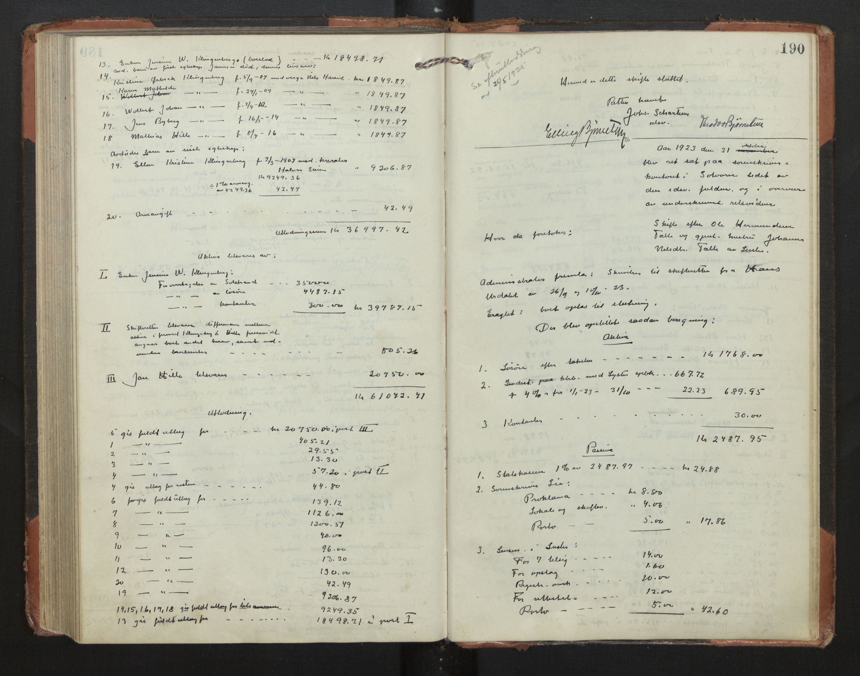 Indre Sogn tingrett, AV/SAB-A-3301/1/H/Hd/L0008: Skifteutlodningsprotokoll 8, 1912-1923, p. 189b-190a