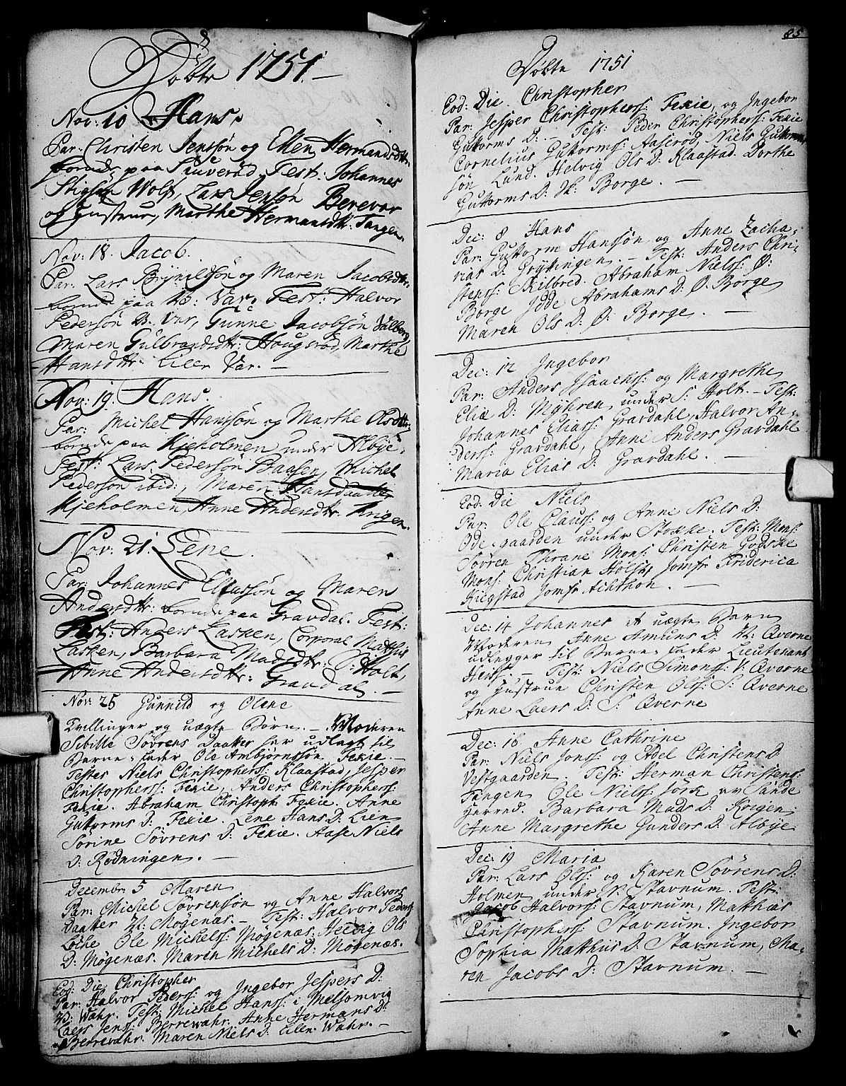 Stokke kirkebøker, AV/SAKO-A-320/F/Fa/L0002: Parish register (official) no. I 2, 1732-1770, p. 85