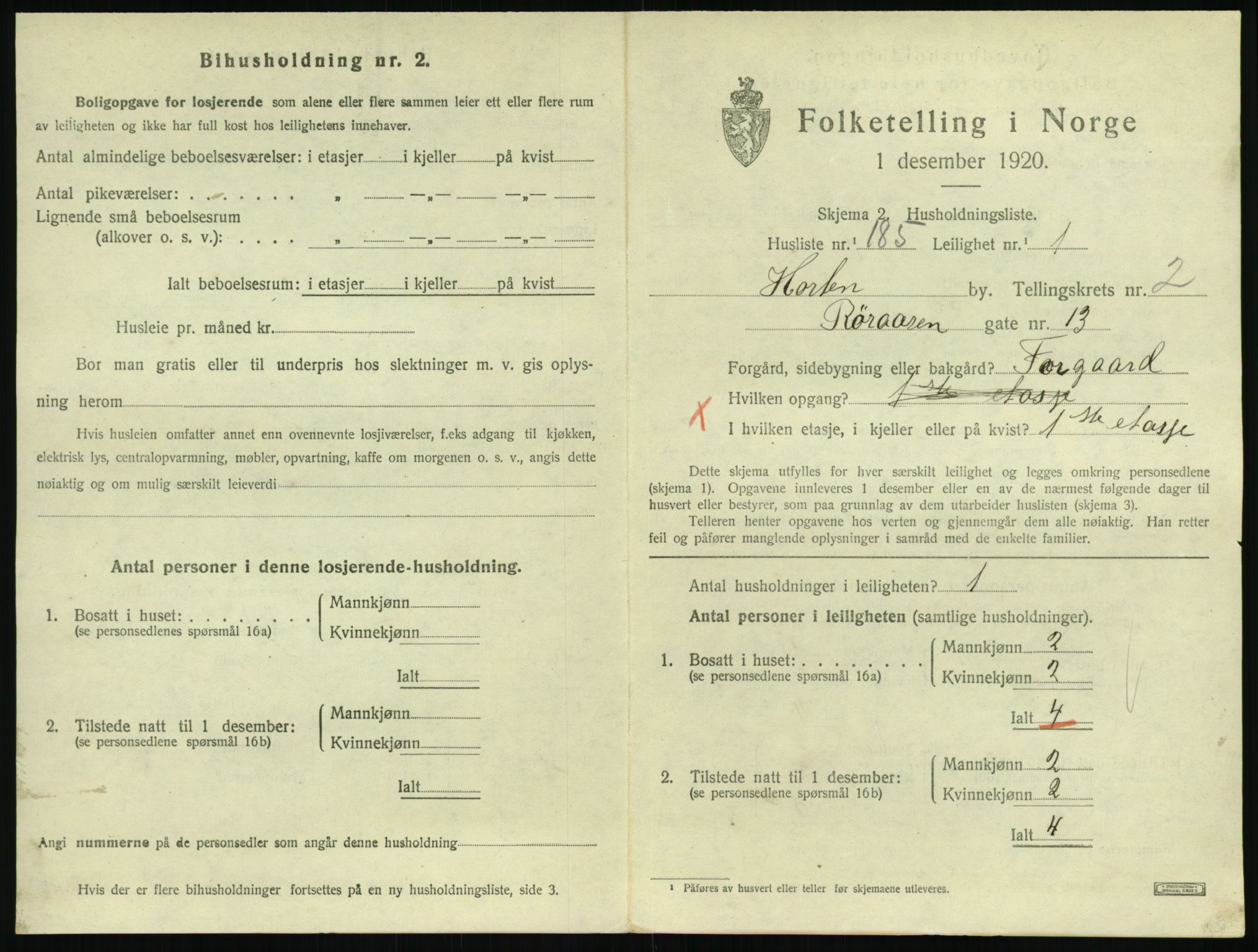 SAKO, 1920 census for Horten, 1920, p. 4031