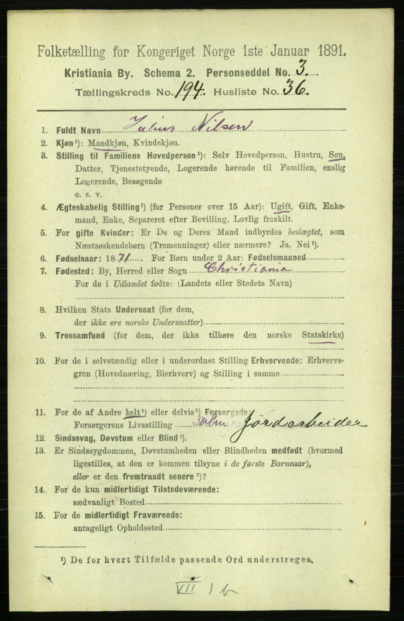 RA, 1891 census for 0301 Kristiania, 1891, p. 117420