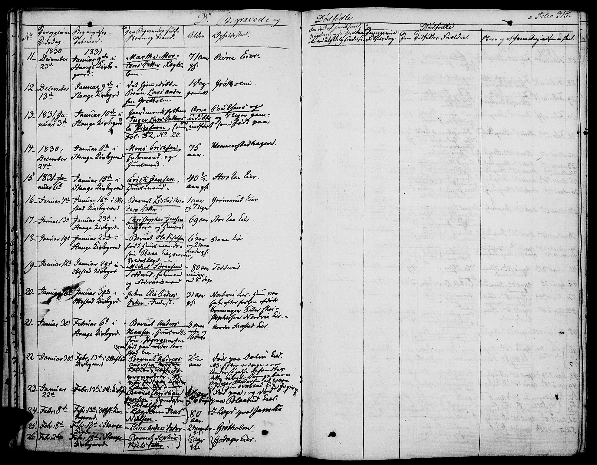 Stange prestekontor, AV/SAH-PREST-002/K/L0009: Parish register (official) no. 9, 1826-1835, p. 315