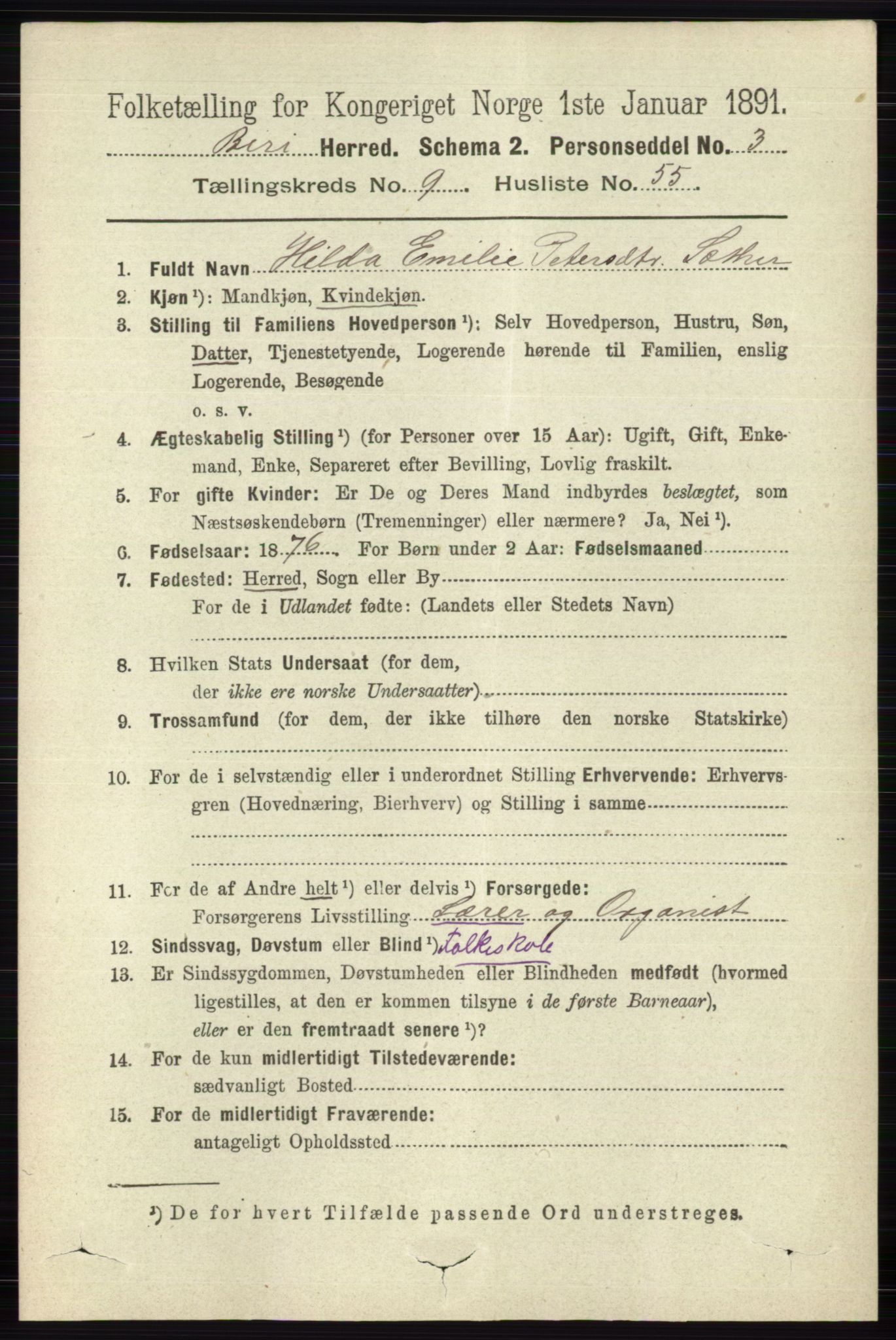 RA, 1891 census for 0525 Biri, 1891, p. 3730