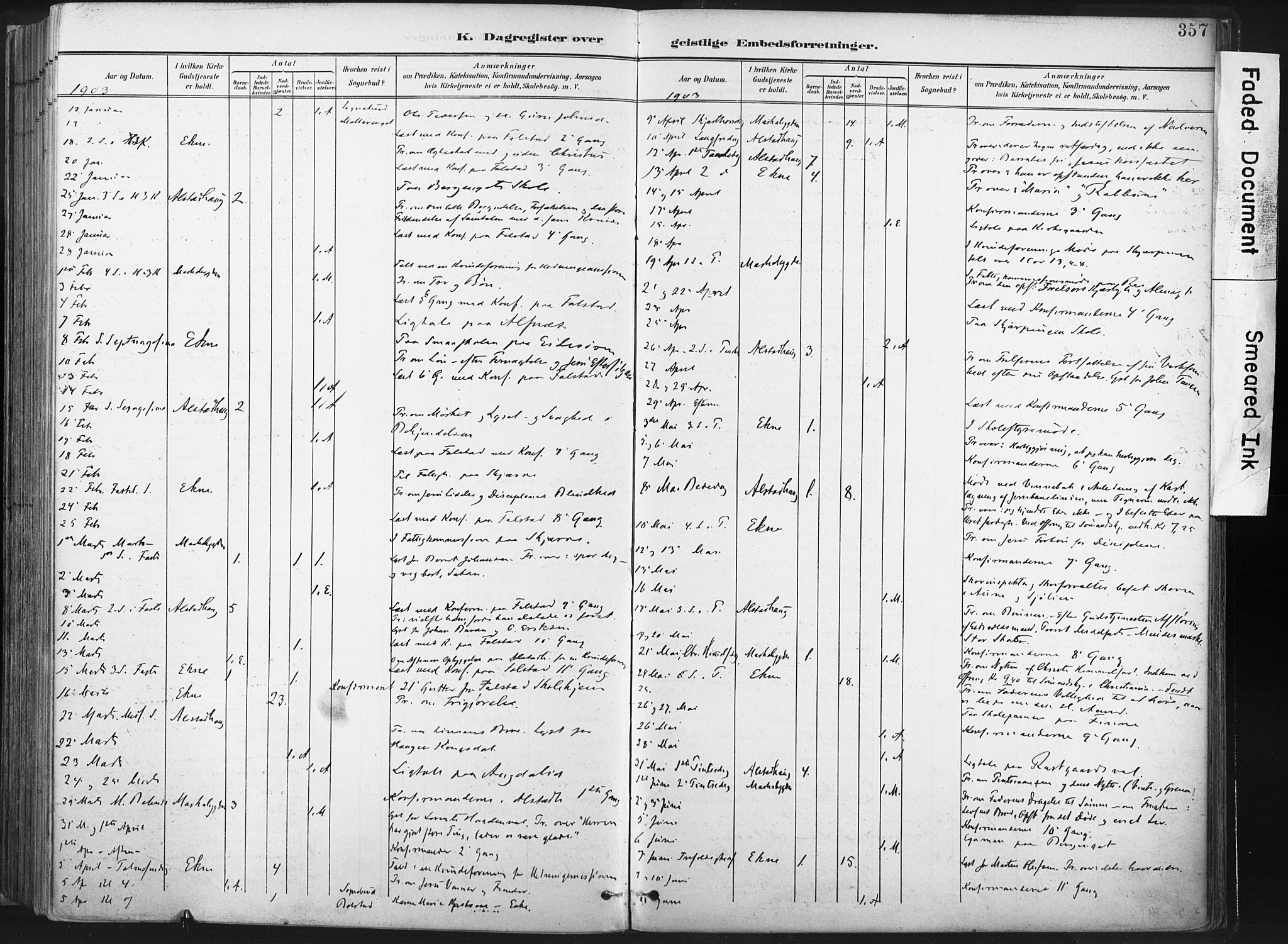Ministerialprotokoller, klokkerbøker og fødselsregistre - Nord-Trøndelag, SAT/A-1458/717/L0162: Parish register (official) no. 717A12, 1898-1923, p. 357