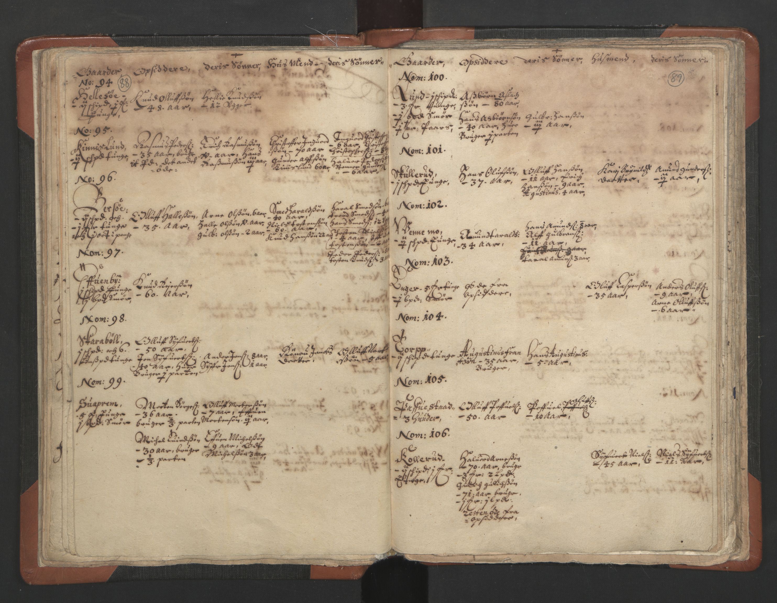 RA, Vicar's Census 1664-1666, no. 3: Nedre Romerike deanery, 1664-1666, p. 88-89