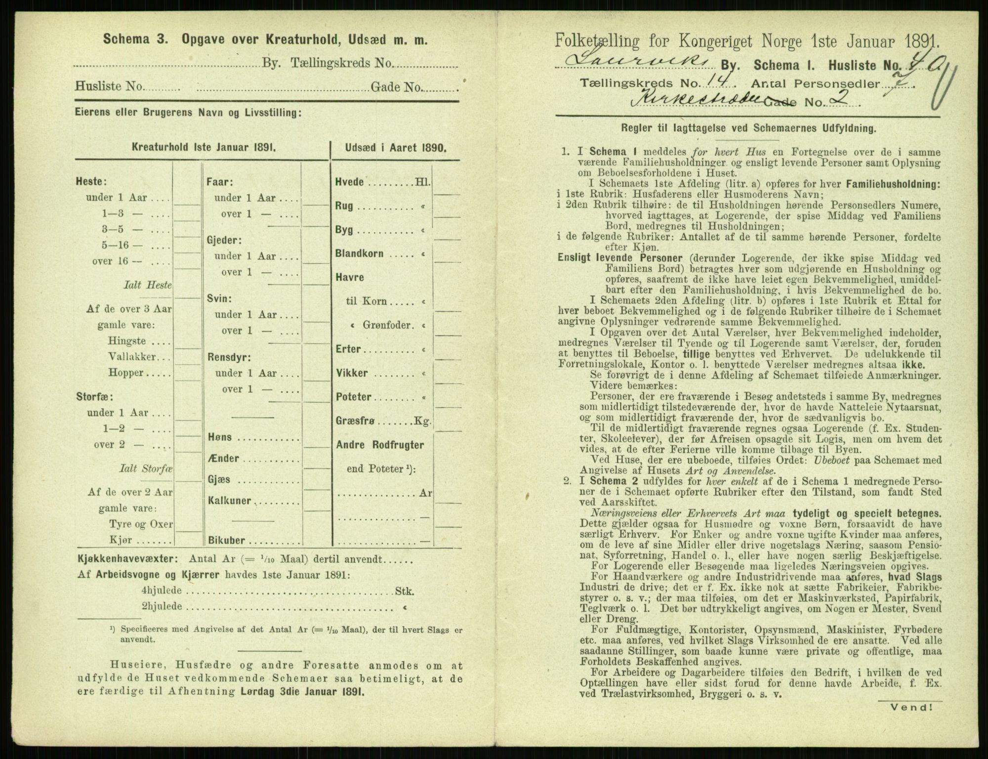 RA, 1891 census for 0707 Larvik, 1891, p. 1691