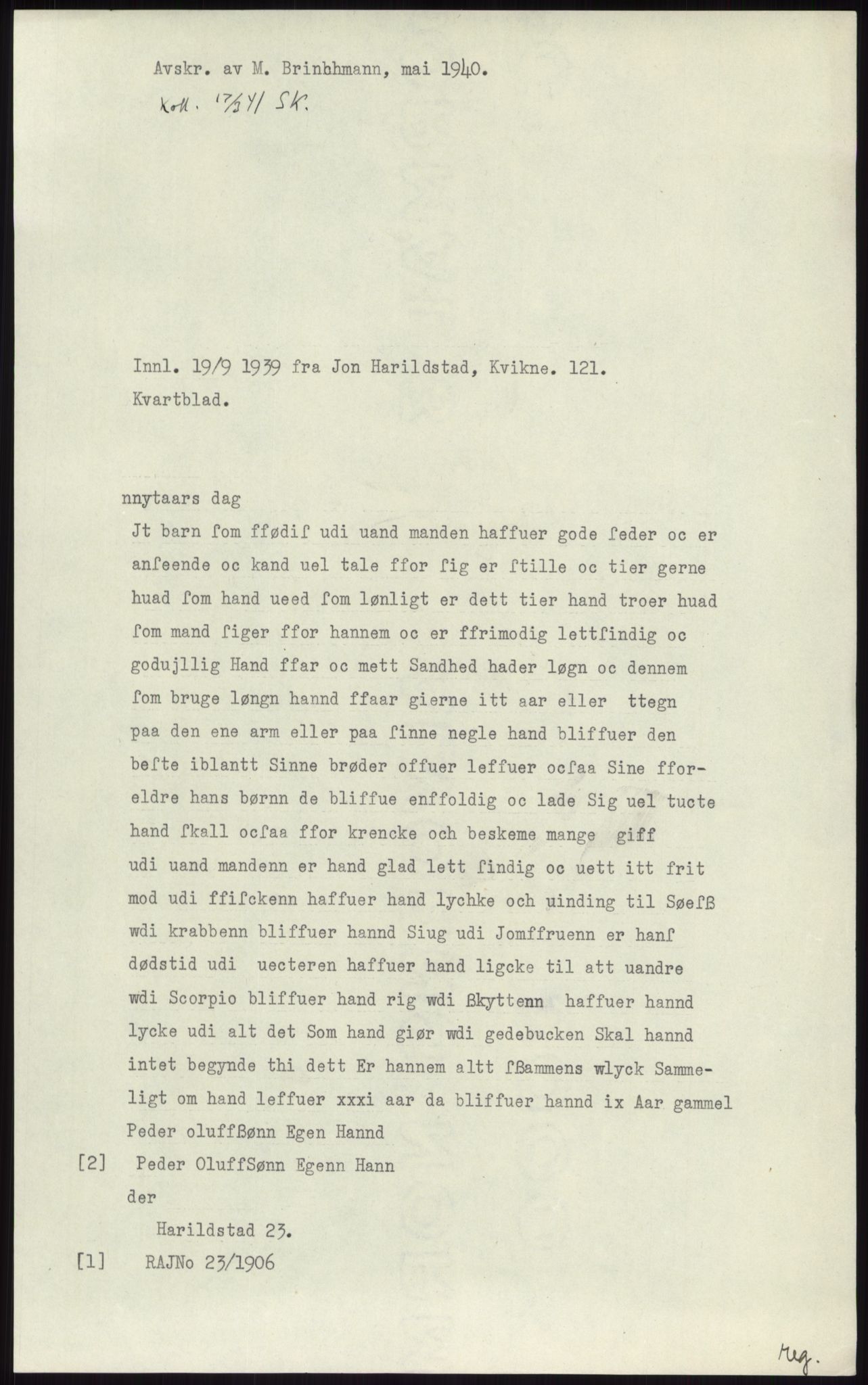 Samlinger til kildeutgivelse, Diplomavskriftsamlingen, RA/EA-4053/H/Ha, p. 2892