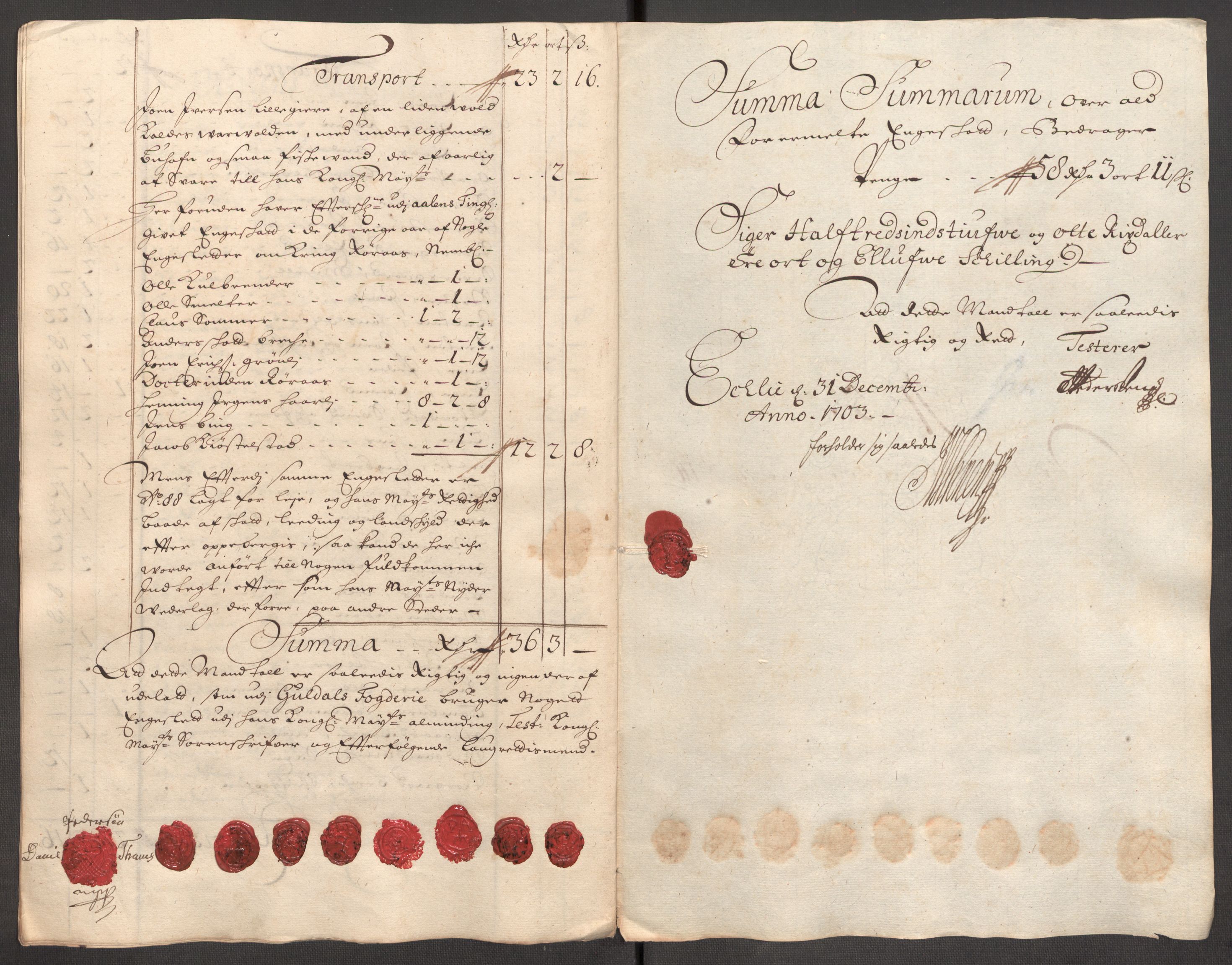 Rentekammeret inntil 1814, Reviderte regnskaper, Fogderegnskap, RA/EA-4092/R60/L3953: Fogderegnskap Orkdal og Gauldal, 1703, p. 322