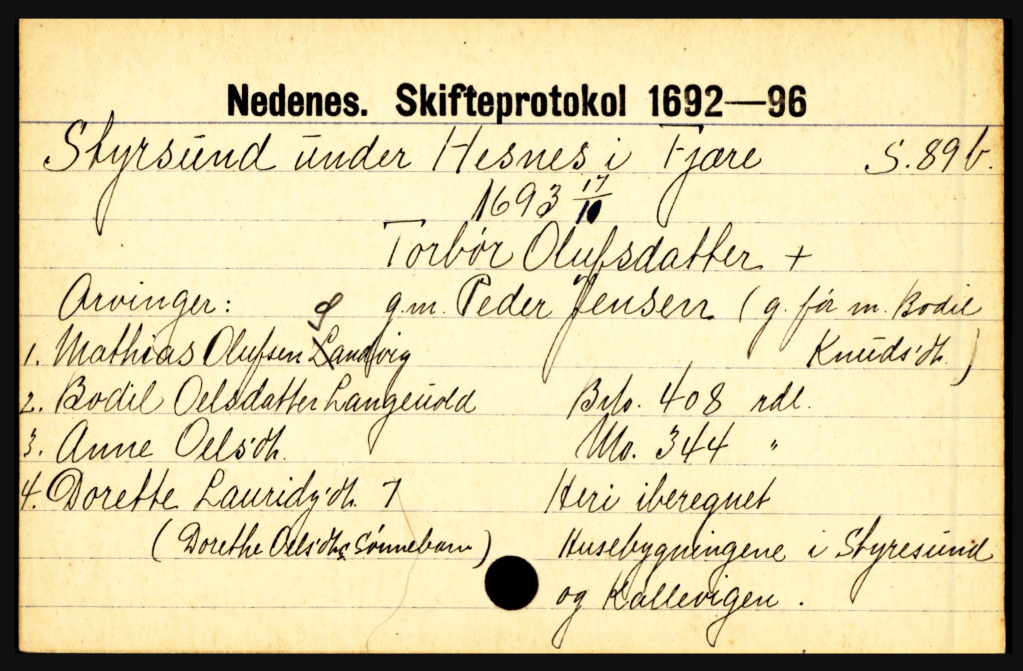 Nedenes sorenskriveri før 1824, AV/SAK-1221-0007/H, p. 29063