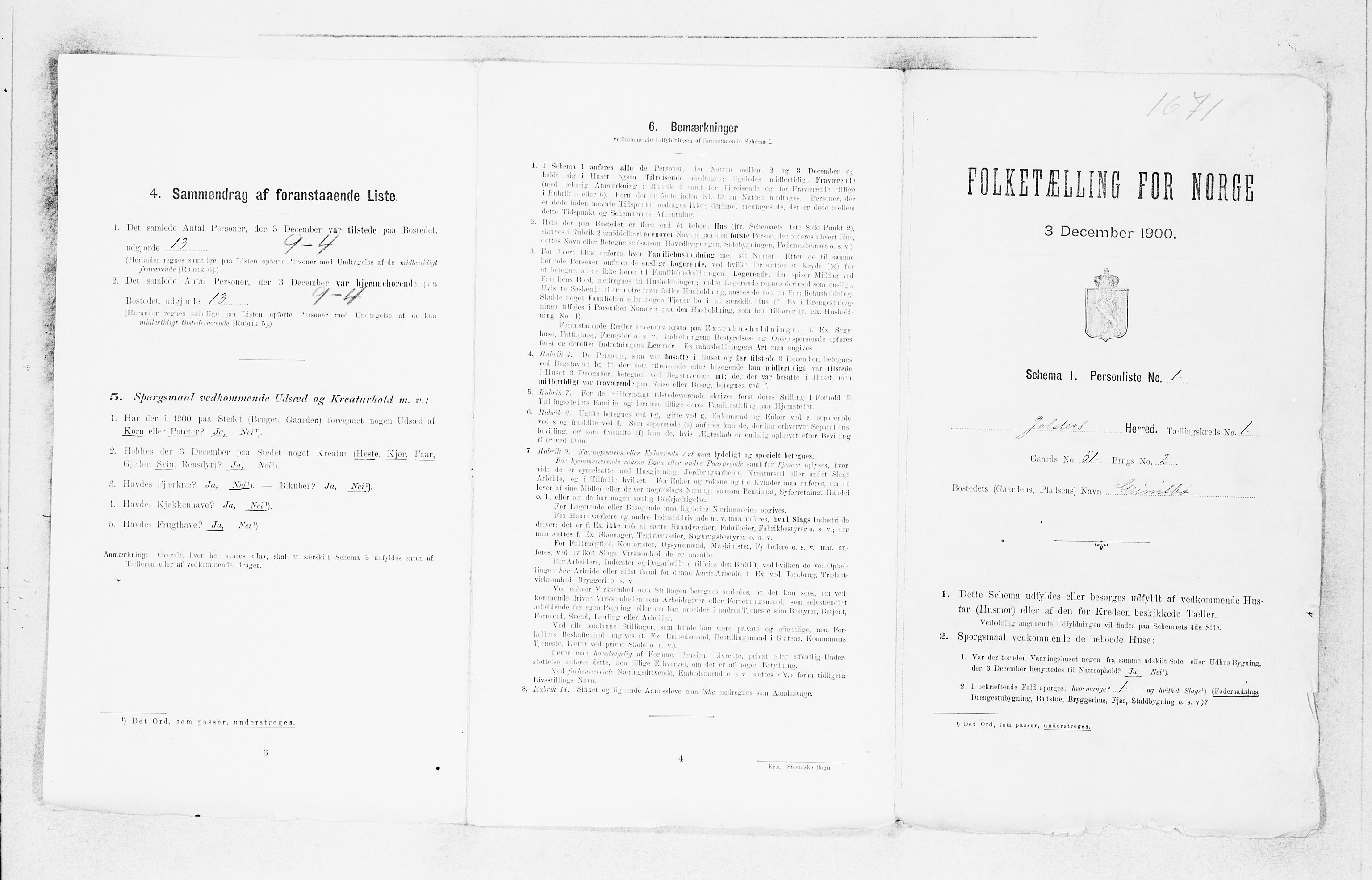 SAB, 1900 census for Jølster, 1900, p. 25