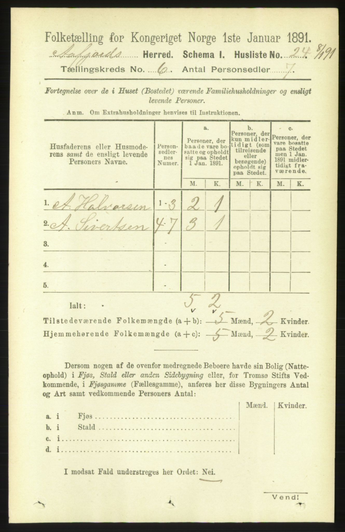 RA, 1891 census for 1630 Åfjord, 1891, p. 1462