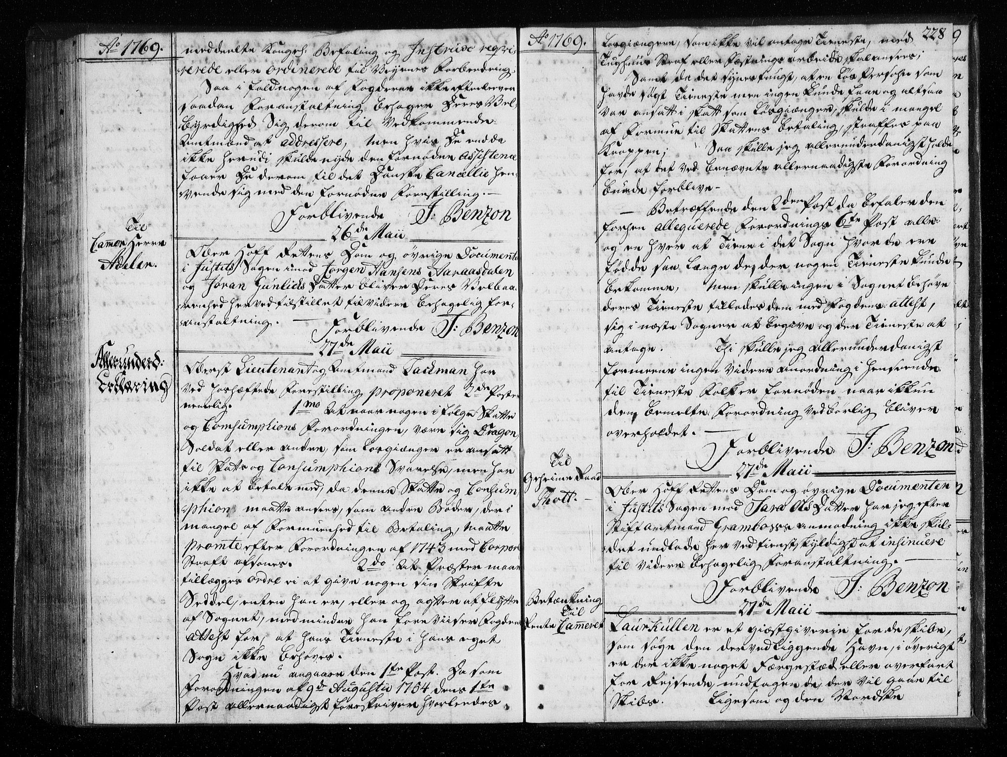 Stattholderembetet 1572-1771, AV/RA-EA-2870/Bf/L0007: Stattholderprotokoll (allmenn kopibok), 1768-1769, p. 227b-228a